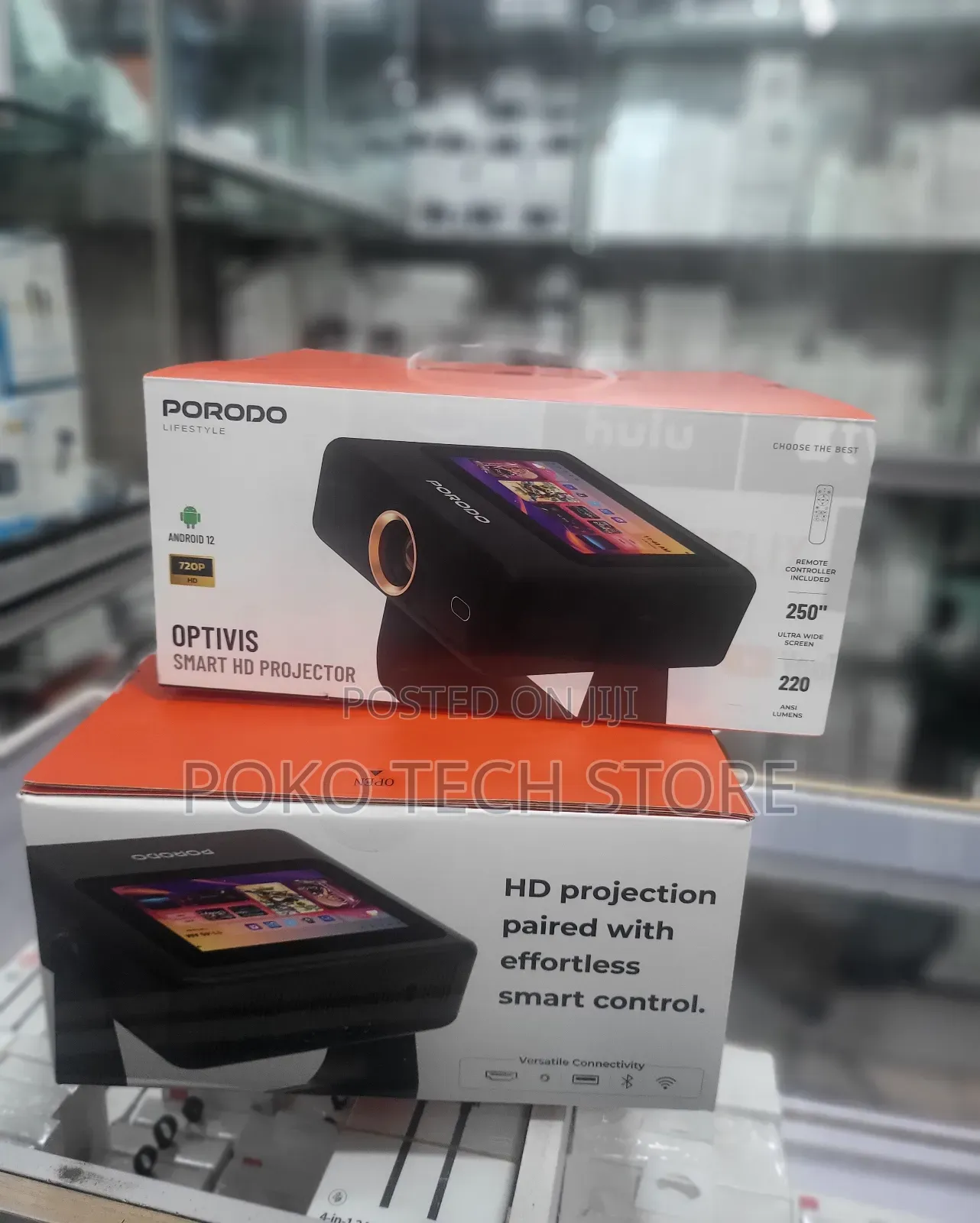 Porodo Lifestyle Optivis Smart Hd Projector.