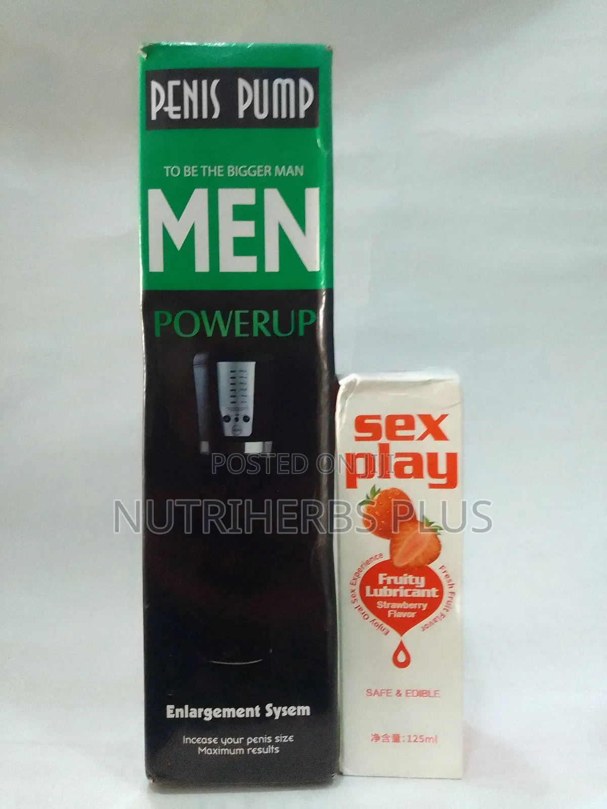 Powerup Pump + Sex Play Fruity Lubricant: For Erectile Dysfunction