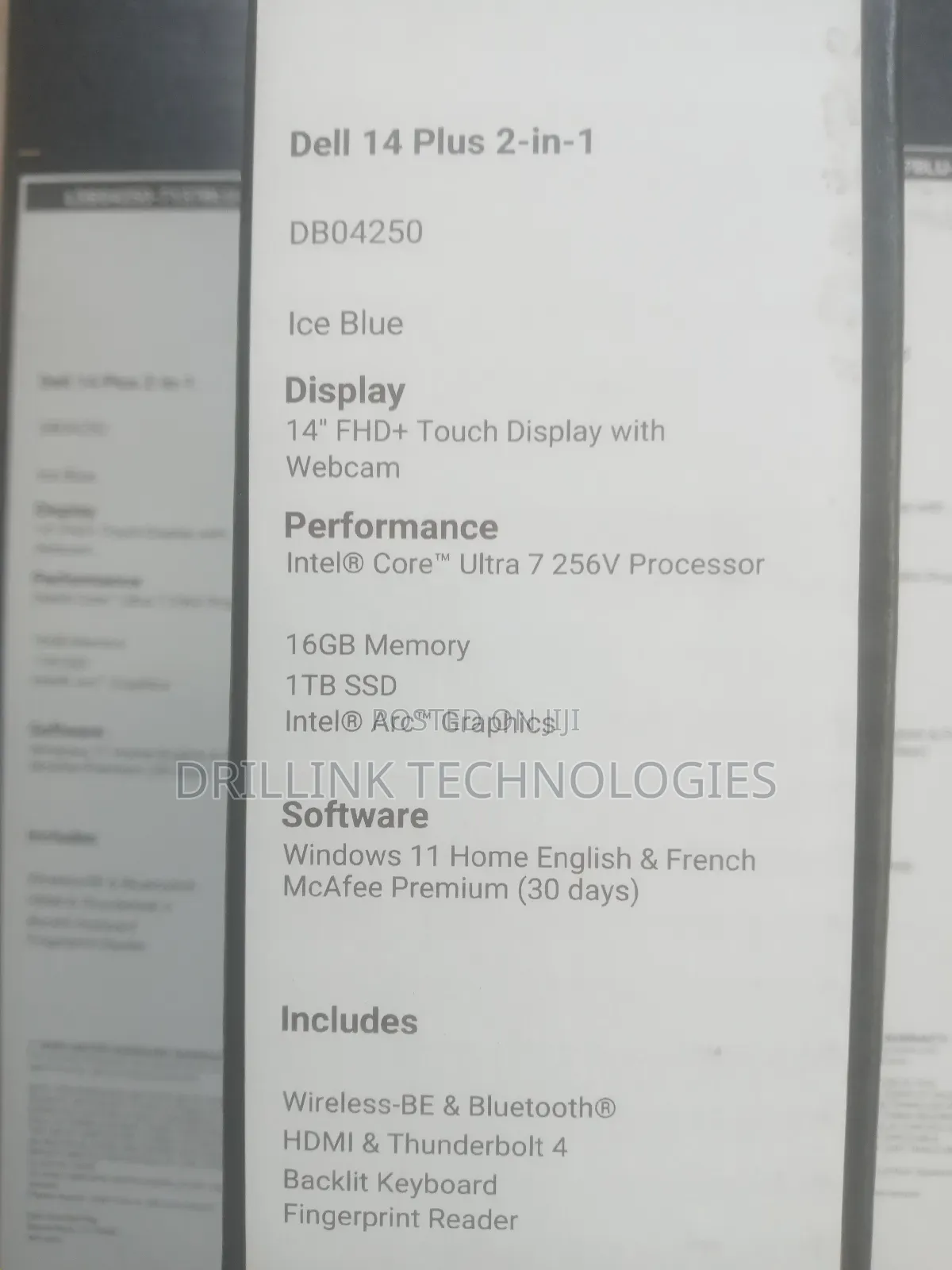 New Laptop Dell Plus 14 16GB Intel SSD 1T