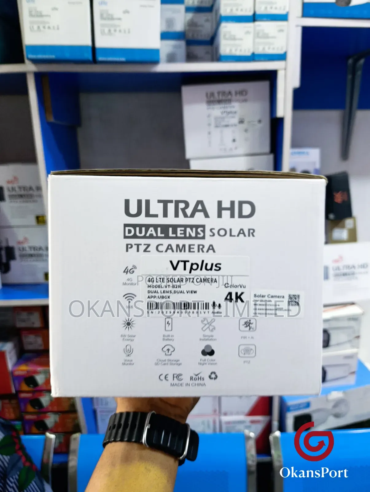 Vtplus 5mp Ultra Hd Solar Camera Dual Lens PTZ Full Color Night Vision