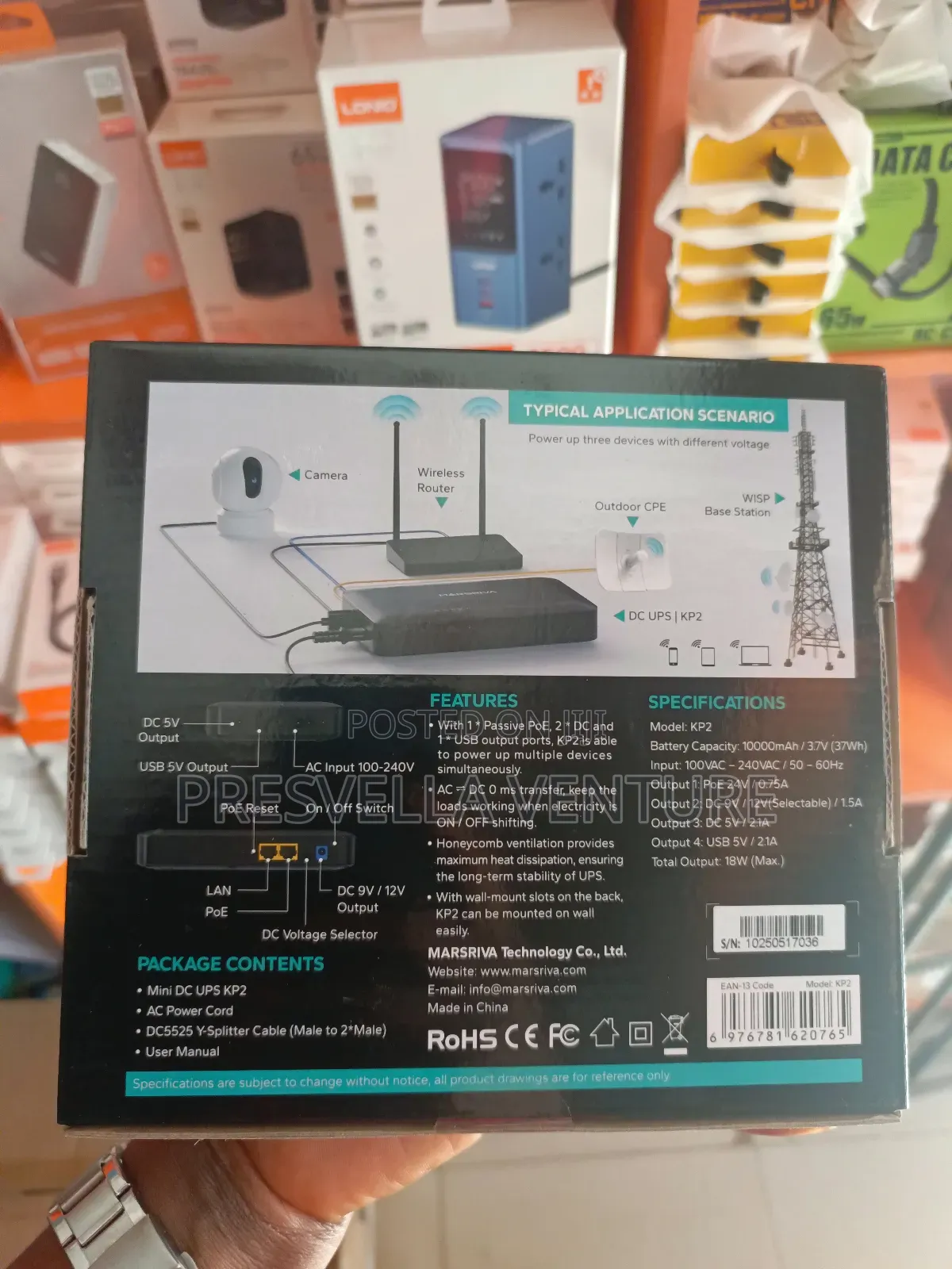 Marsriva Kp6 Smart Mini Dc Ups 10000mah