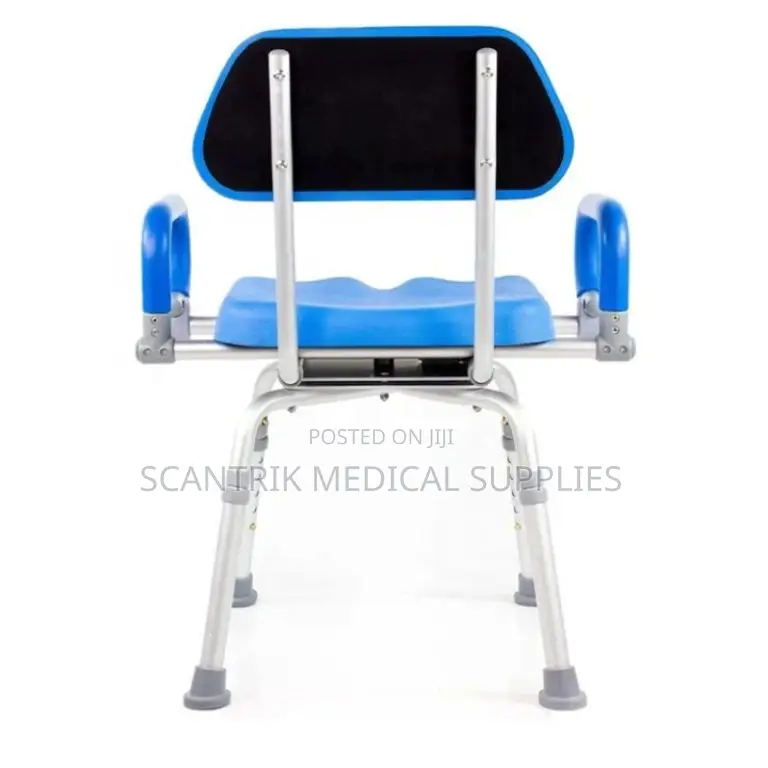 Reinforced Cross-Base Shower Chair With Comfortable Back Support
