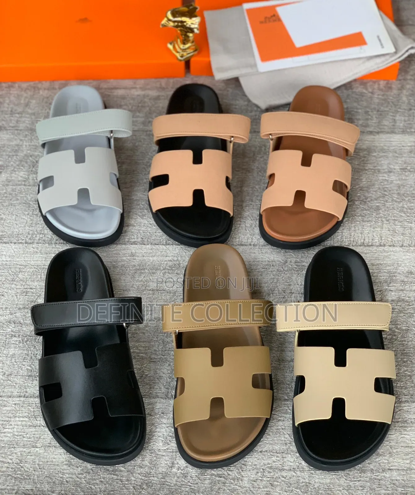 Top Grade Hermes Leather Slippers