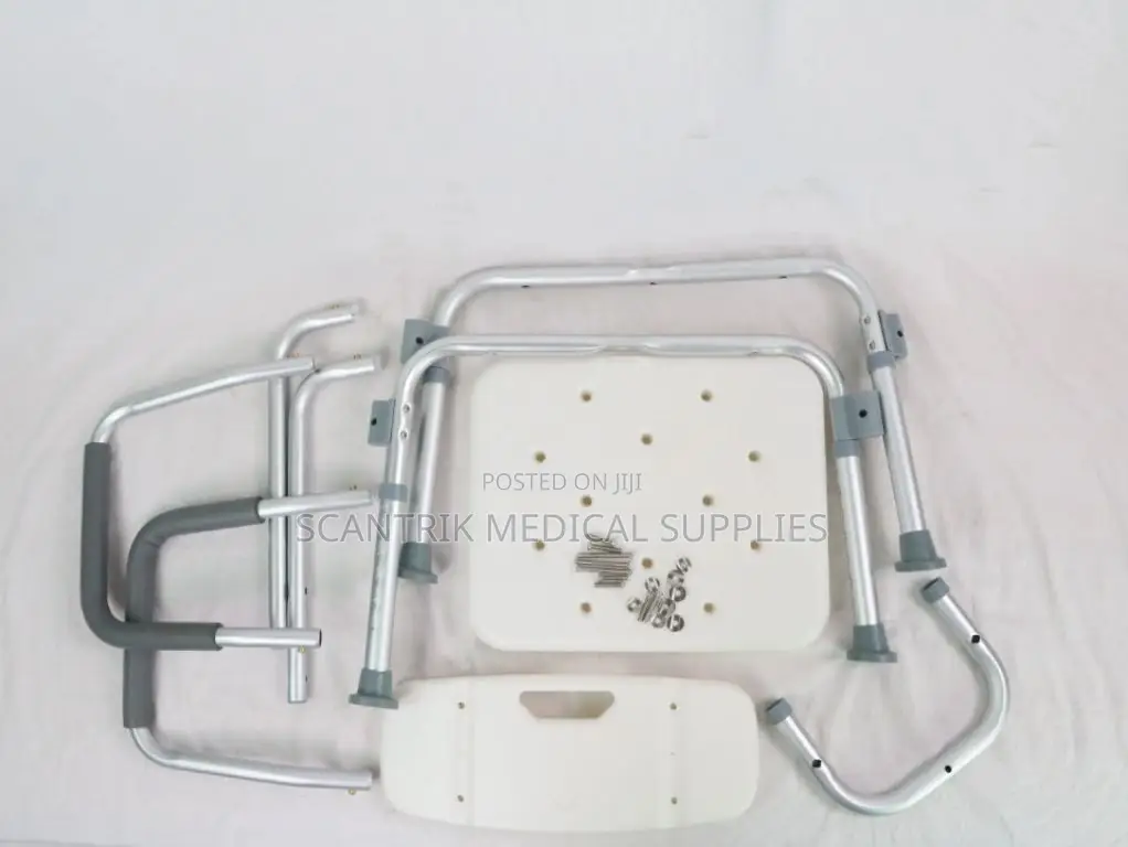Adjustable Crossed-Base Shower Chair for Elderly and Disabled Users
