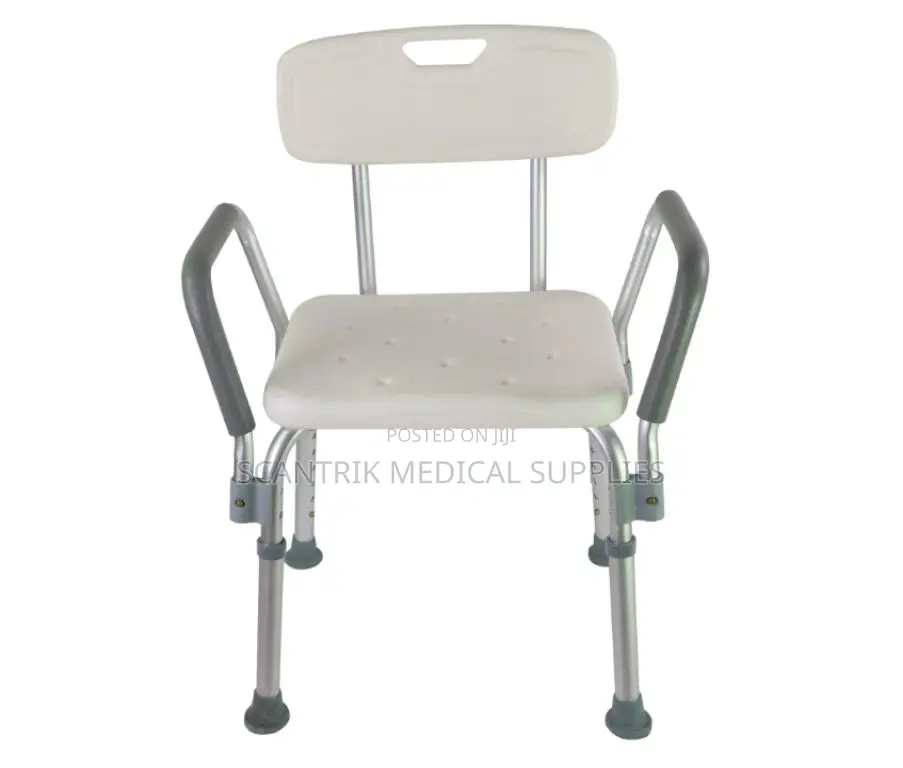 Medical-Grade Shower Chair With Back Rest and Crossed Support Frame