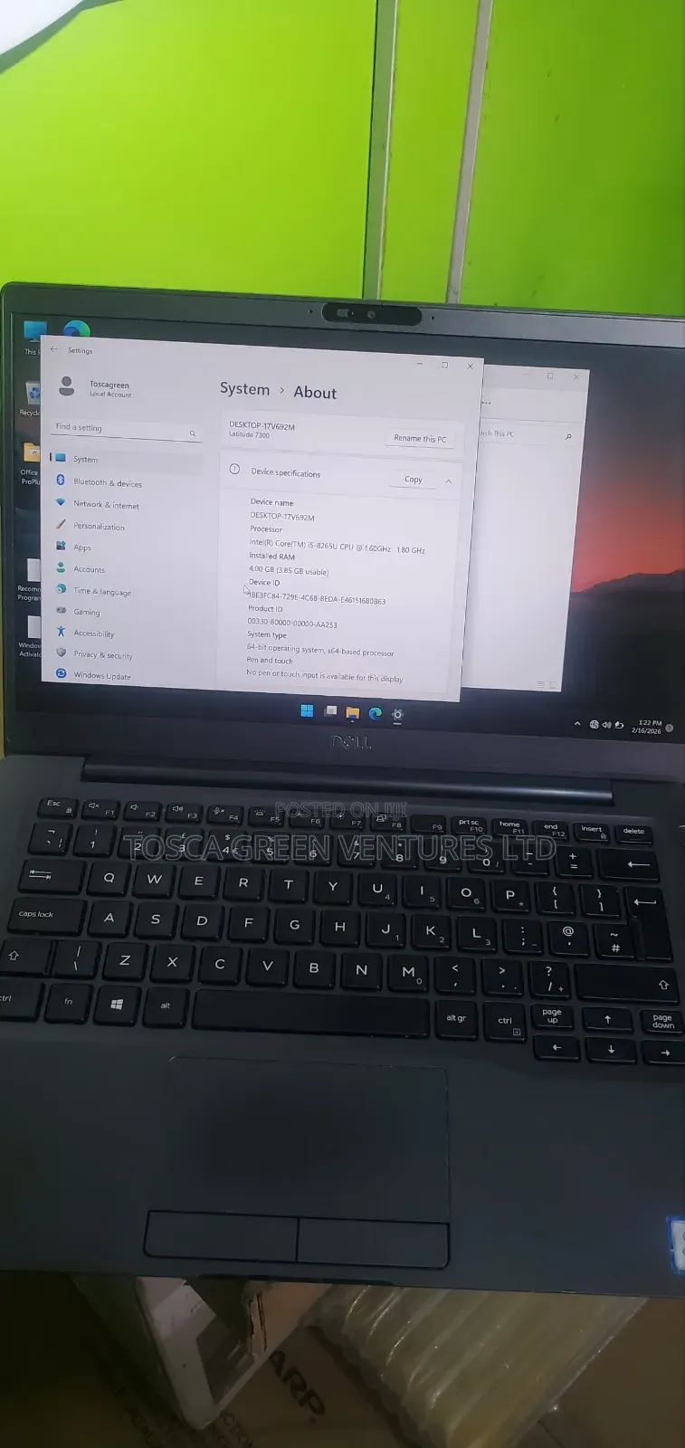 Laptop Dell Latitude 7300 8GB Intel Core I5 SSD 256GB