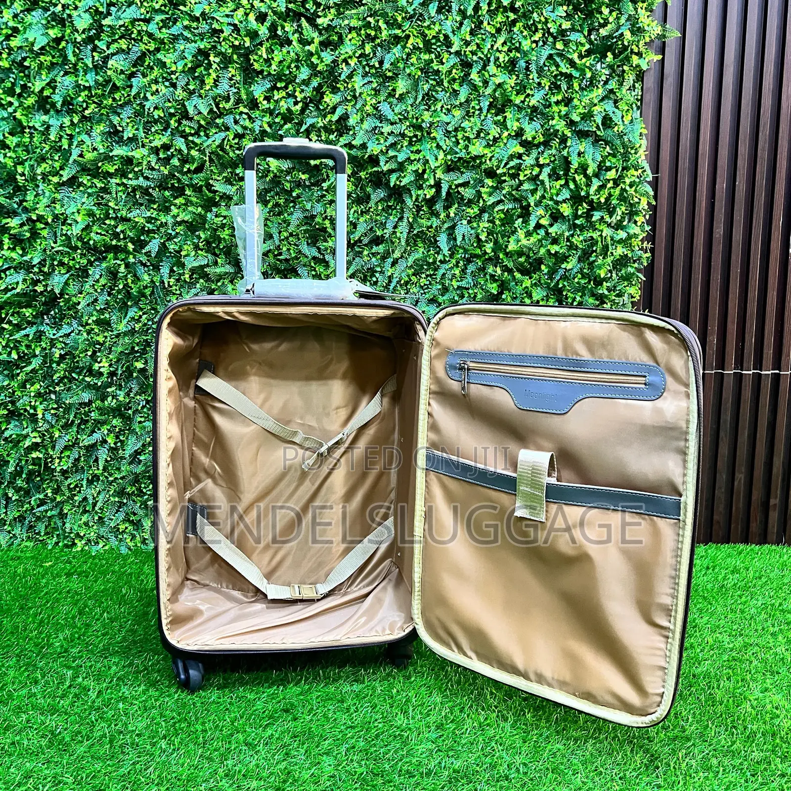6-Piece Brown Travel Bag Set With Spinner Wheels