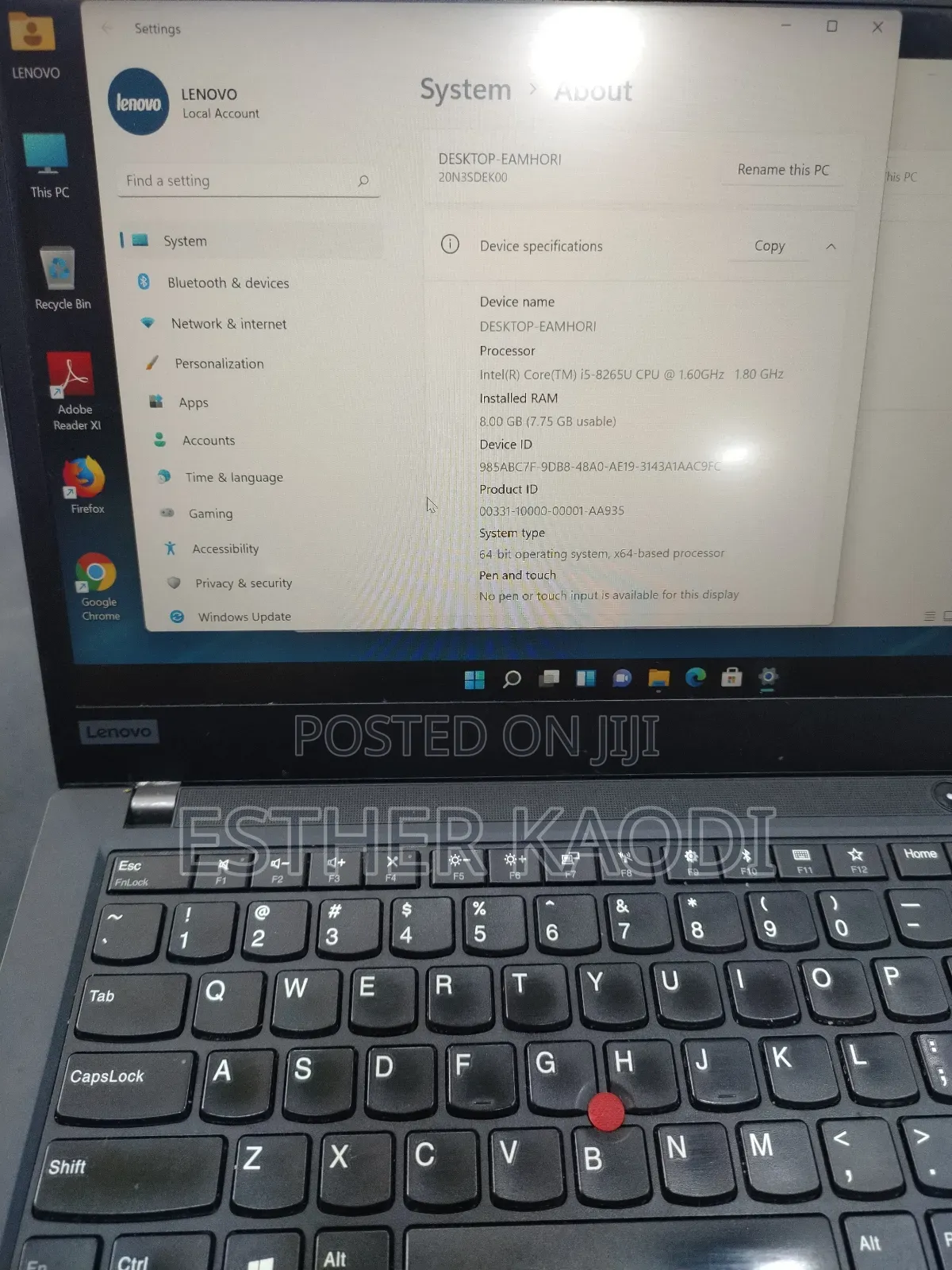Laptop Lenovo Thinkpad T490s 8GB Intel Core i5 SSD 256GB