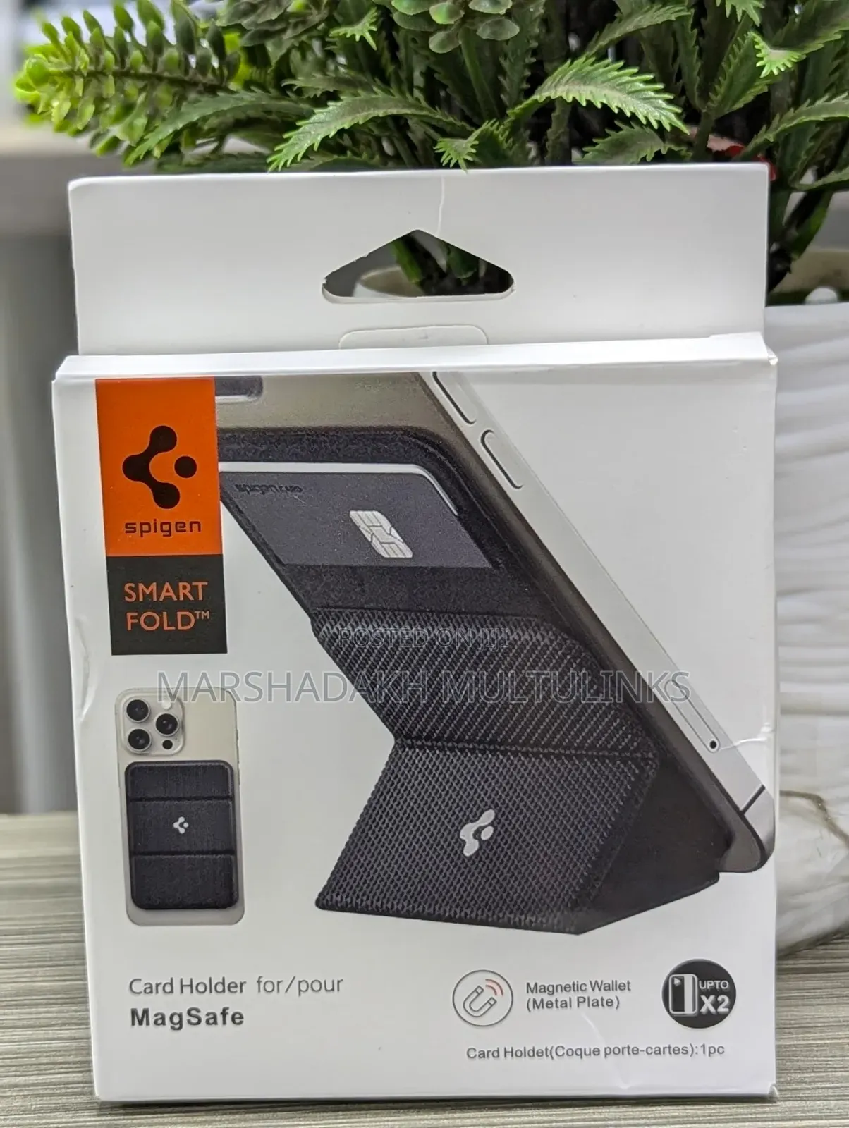 Original Spigen Magnetic Wallet Card Holder Grey/Black  