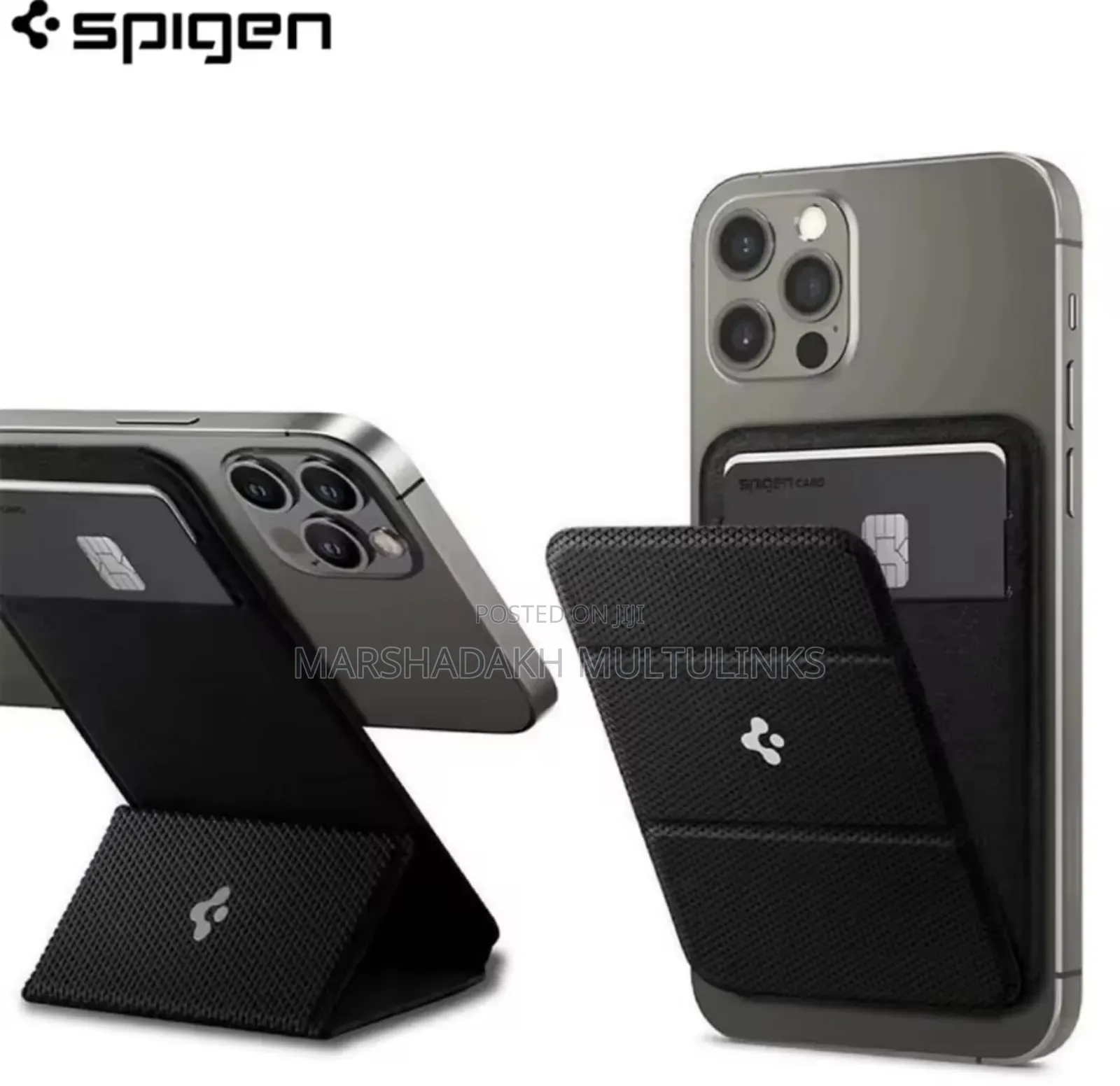 Original Spigen Magnetic Wallet Card Holder Grey/Black  