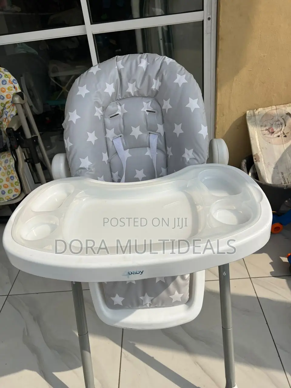 4baby Convertible Feeding and Relaxation High Chair With Double Tray