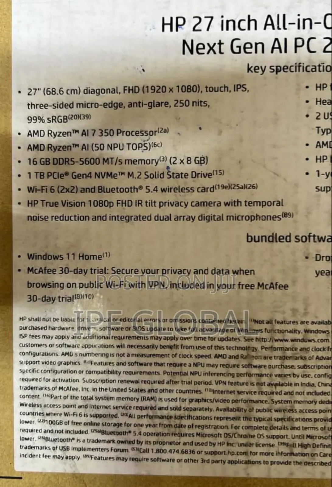New Desktop Computer HP 200 G4 22 All-in-One 16GB AMD Ryzen SSD 512GB