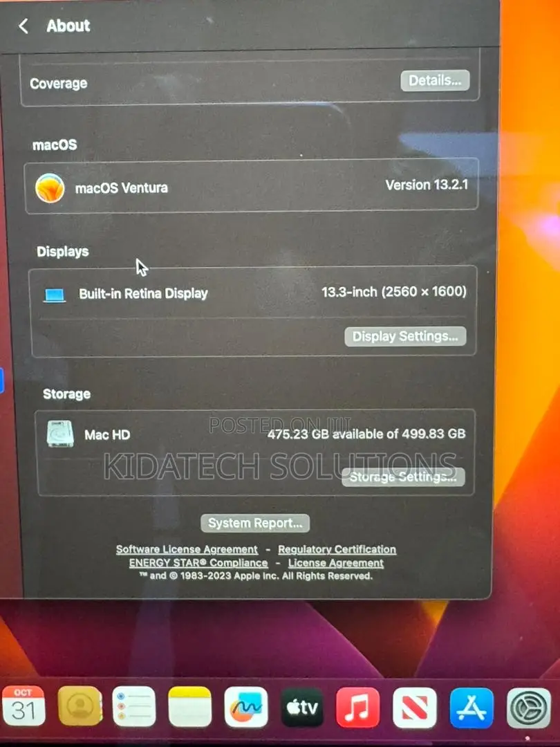 Laptop Apple MacBook Pro 2020 32GB Intel Core I7 SSD 512GB