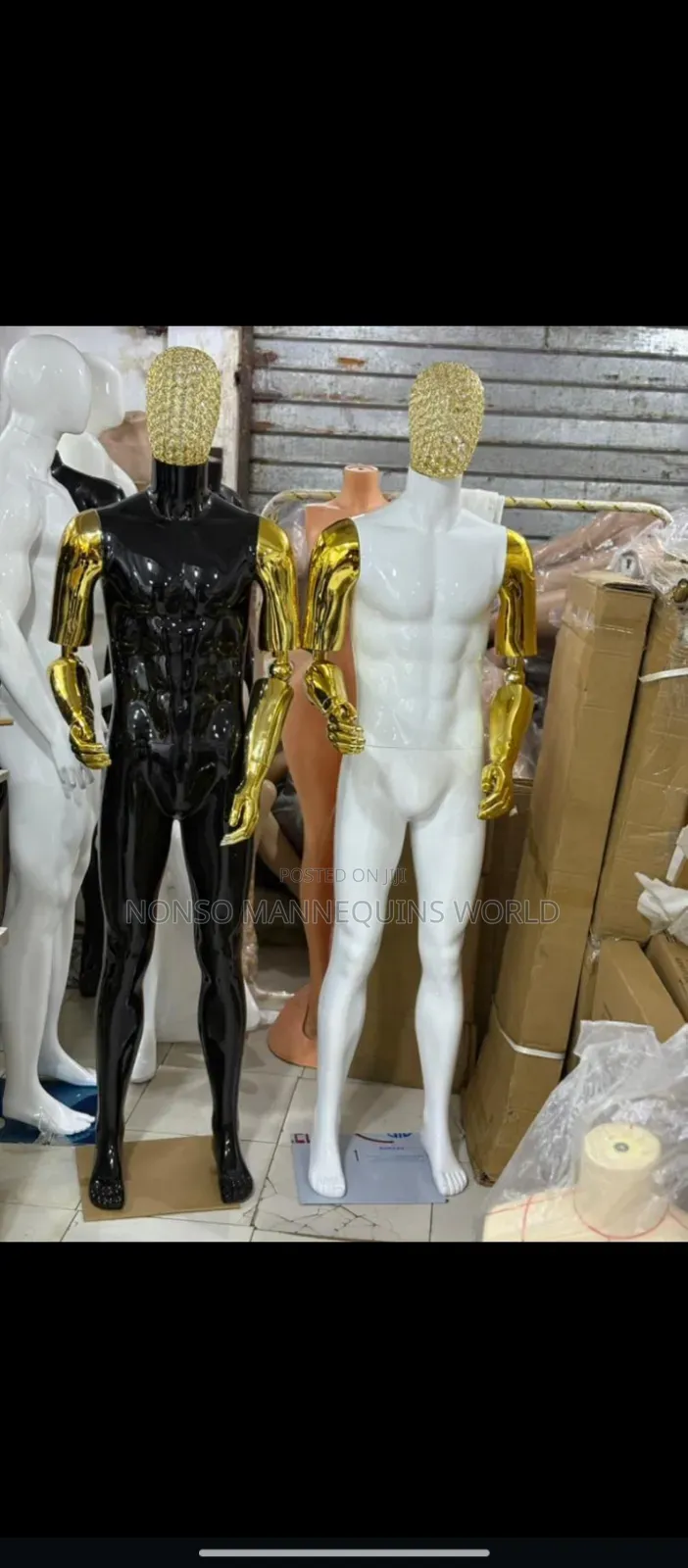 High Quality Fiber Male Mannequins With Net Head
