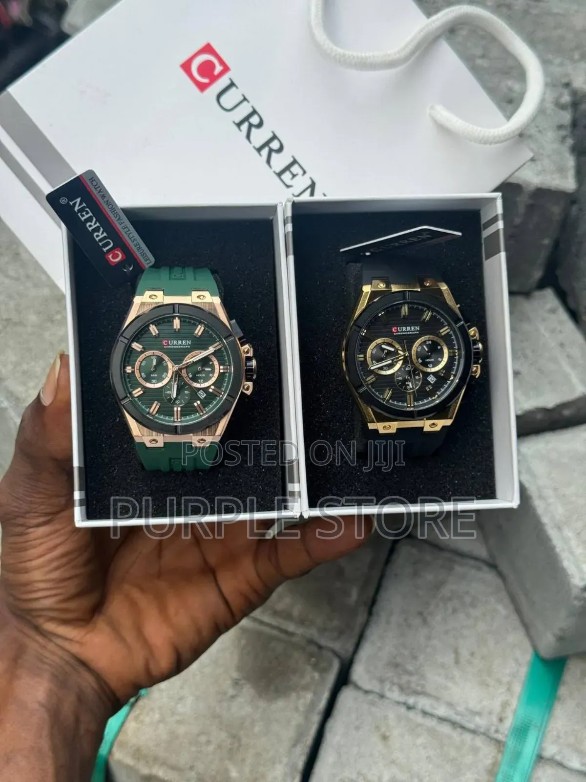 Curren Rubber Strap Chronograph Sapphire-Glass-Watch 