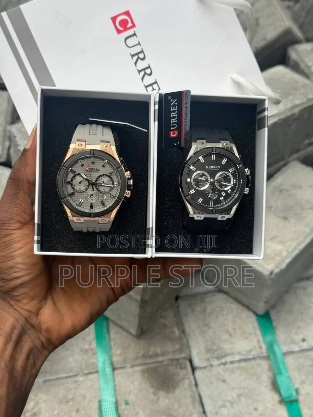 Curren Rubber Strap Chronograph Sapphire-Glass-Watch 