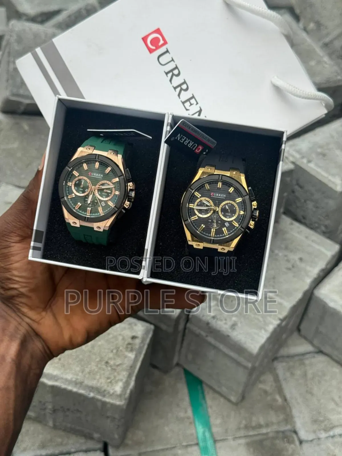 Curren Rubber Strap Chronograph Sapphire-Glass-Watch 