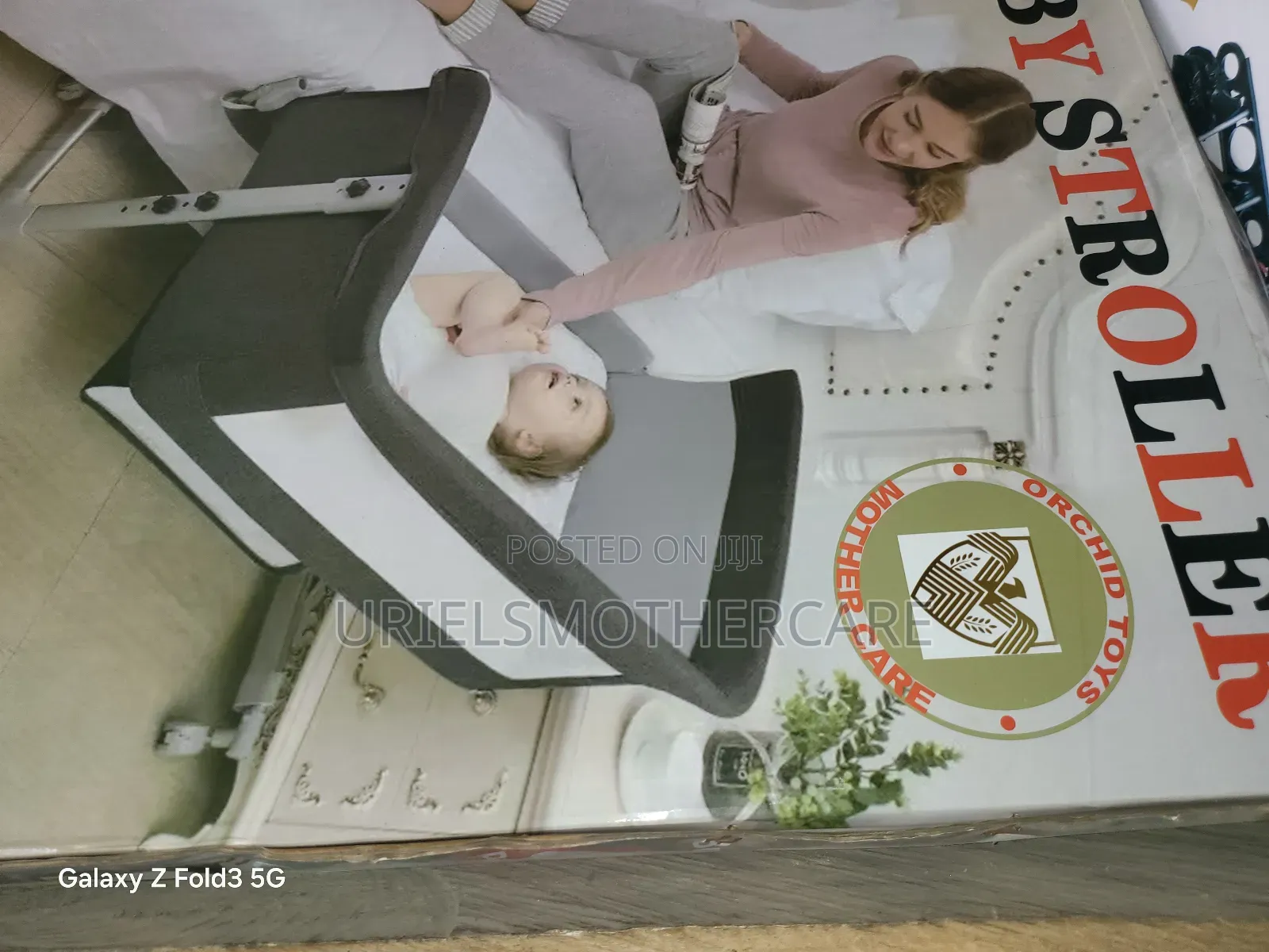 Baby Stroller Next to Mom Bed