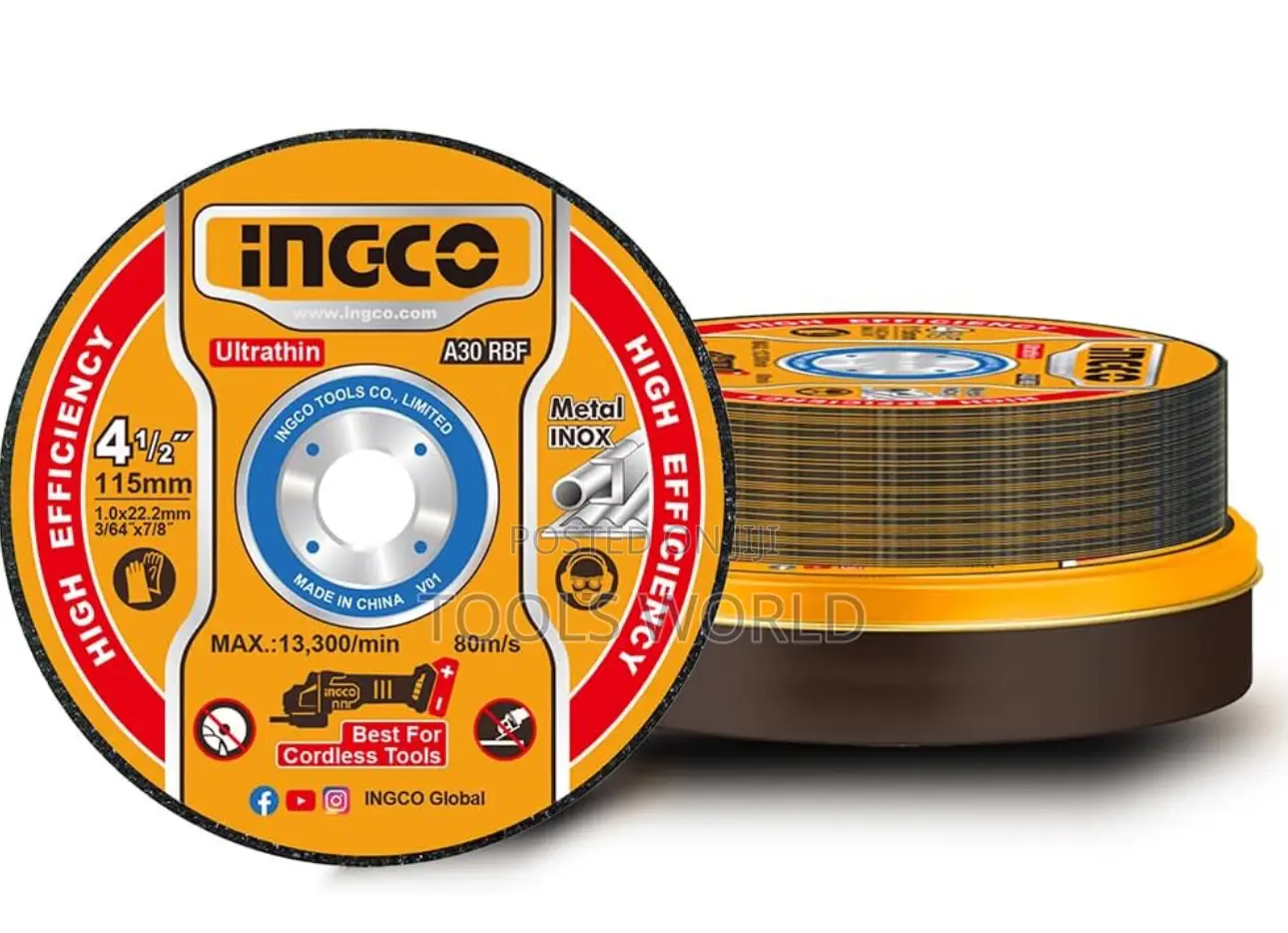 Ingco 115mm (4-1/2”) Abrasive Metal Cutting Disc Set – 10pcs/Set