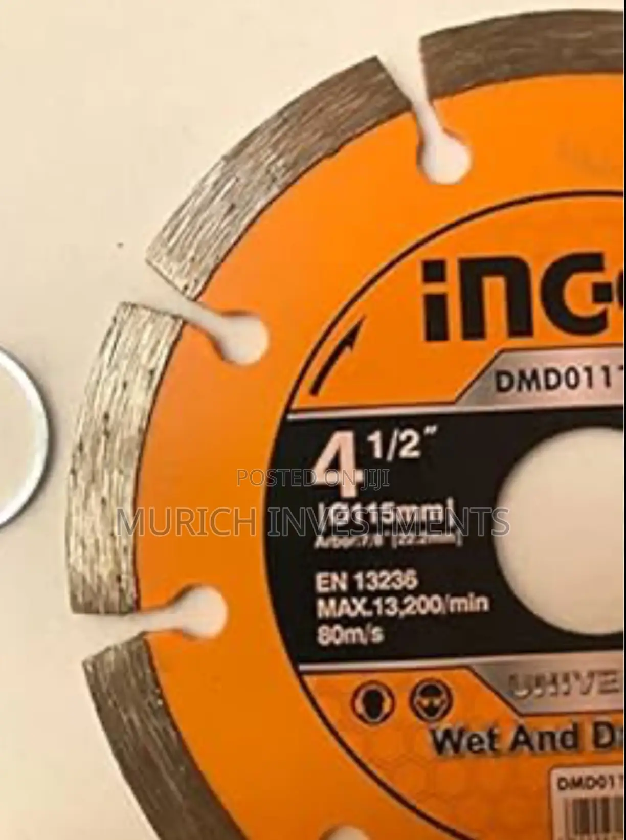 115mm (4-1/2”) Ingco Dry Diamond Disc – Stone Concrete Cutting