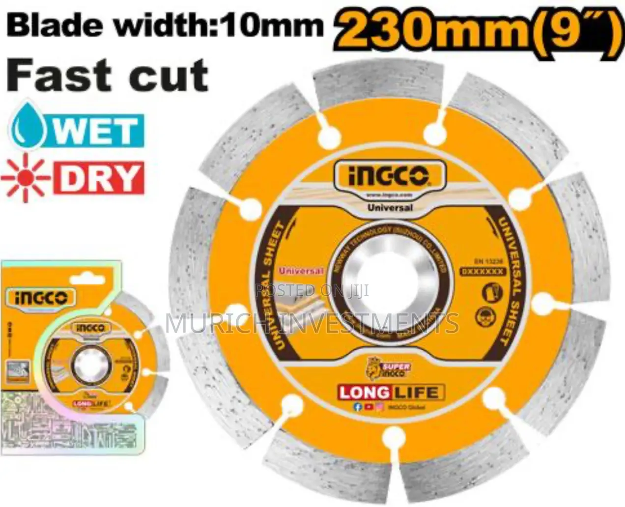 230mm (9”) Ingco Dry Diamond Disc – Stone Concrete Cutter