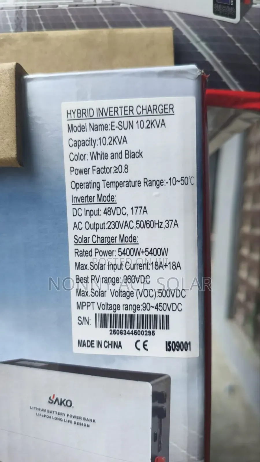 Sako 10.2kva 48v Hybrid Inverter With 2 500v MPPT Charge Controllers