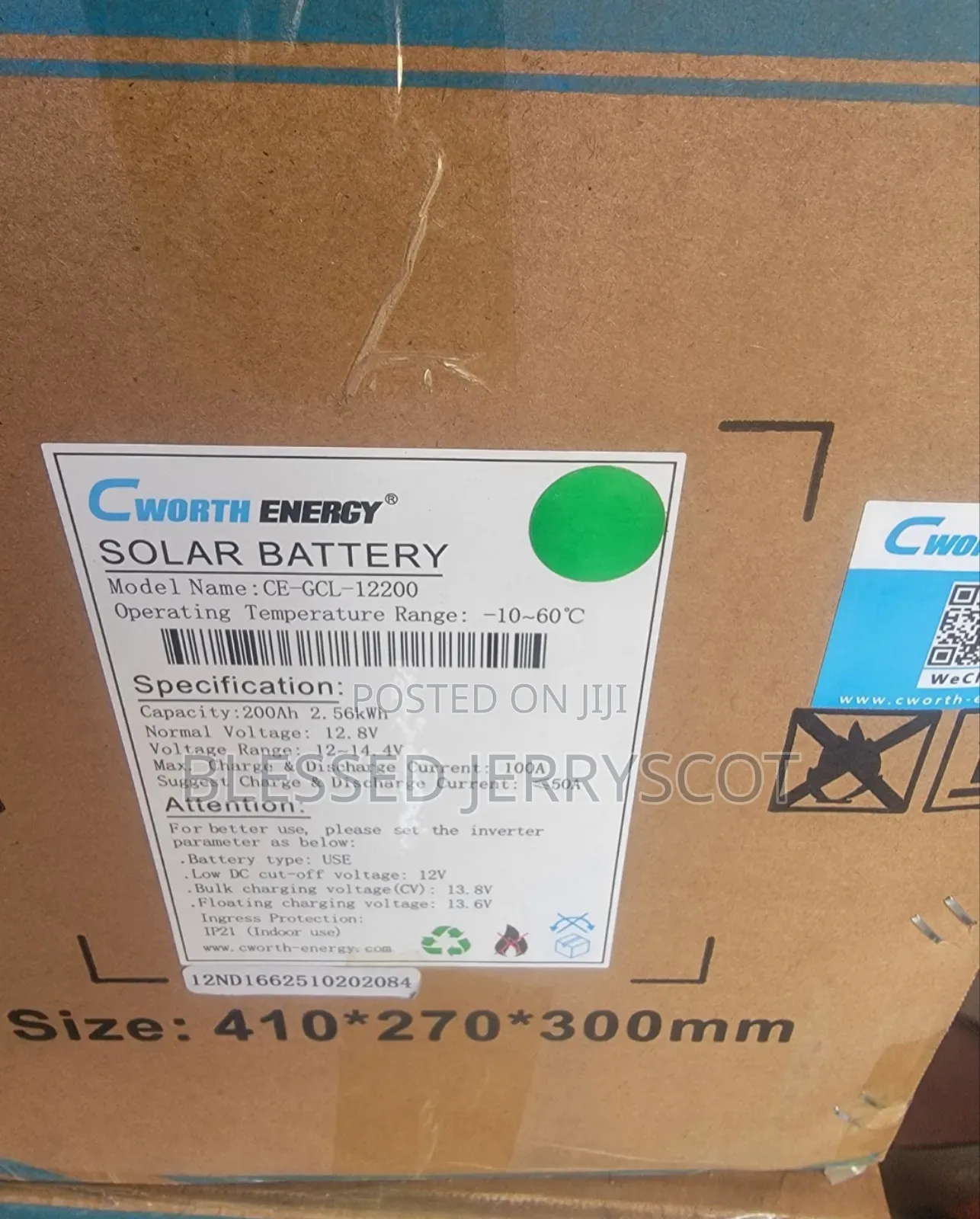 Cworth Energy 2.5kwh 12v Lithium-Ion Inverter Solar Batteries in Stock