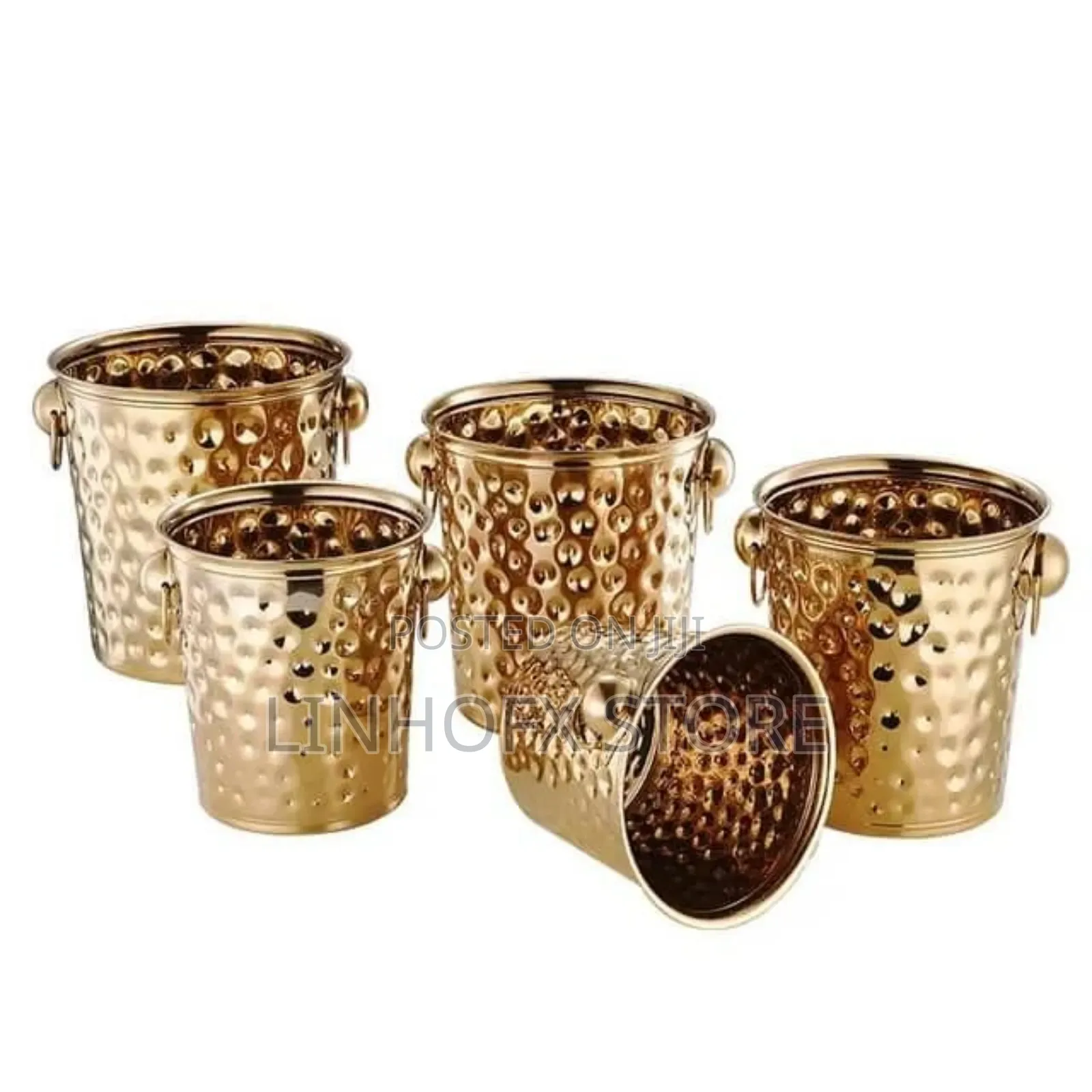 Stainless Gold Hammered Wine/ Champagne Bucket (5l)