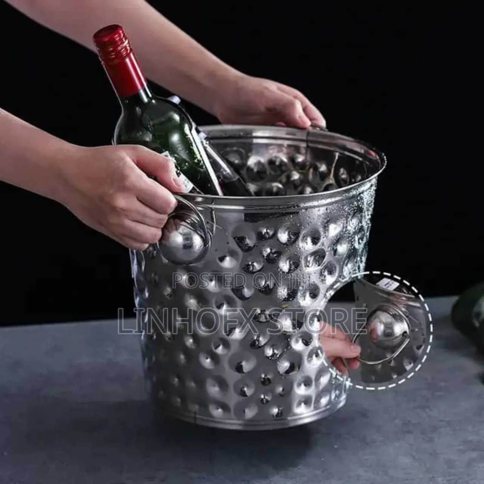 Stainless Steel Hammered Wine/Champagne Bucket  (5l)