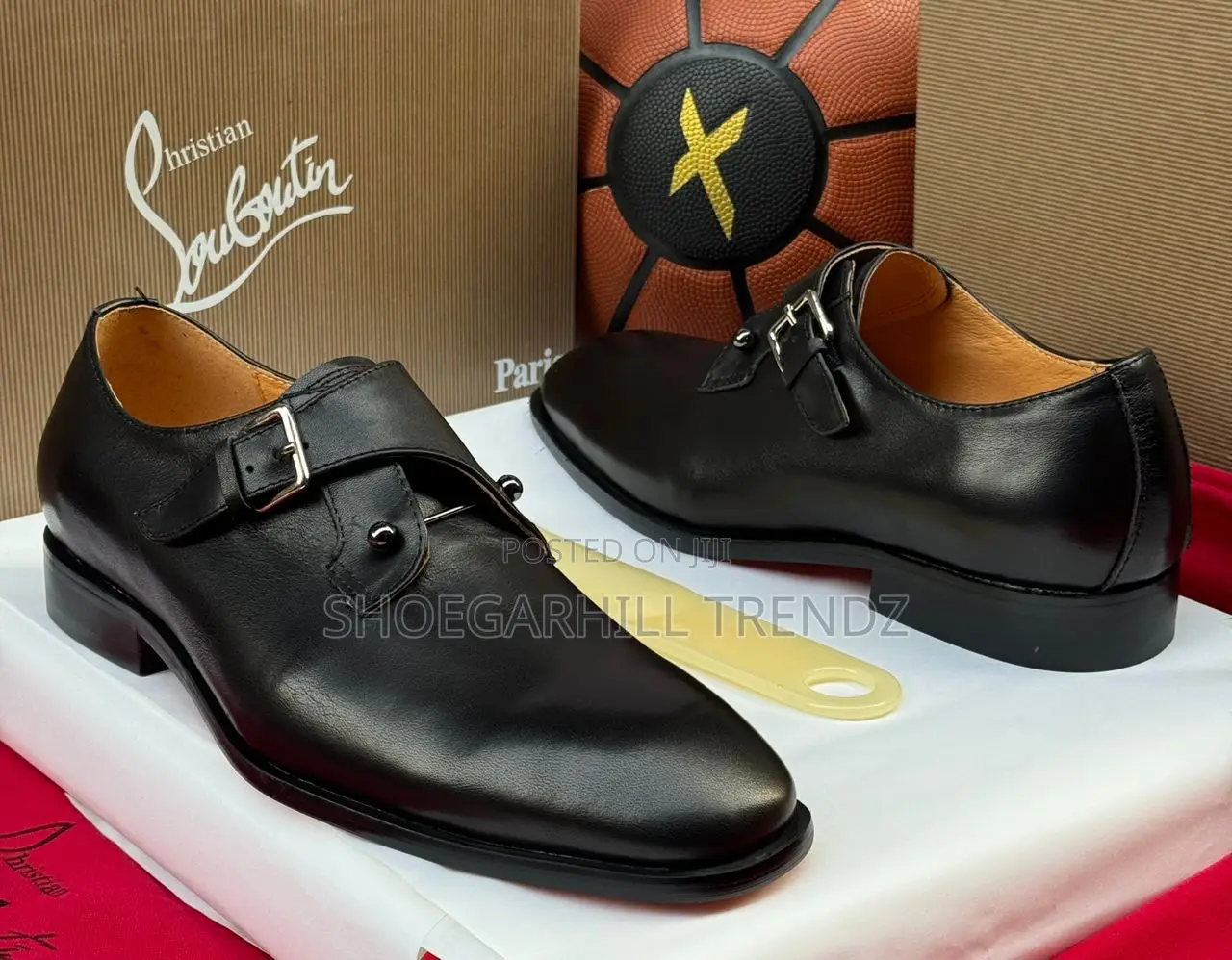 Mens Cl Red Bottoms Single Strap Shoes