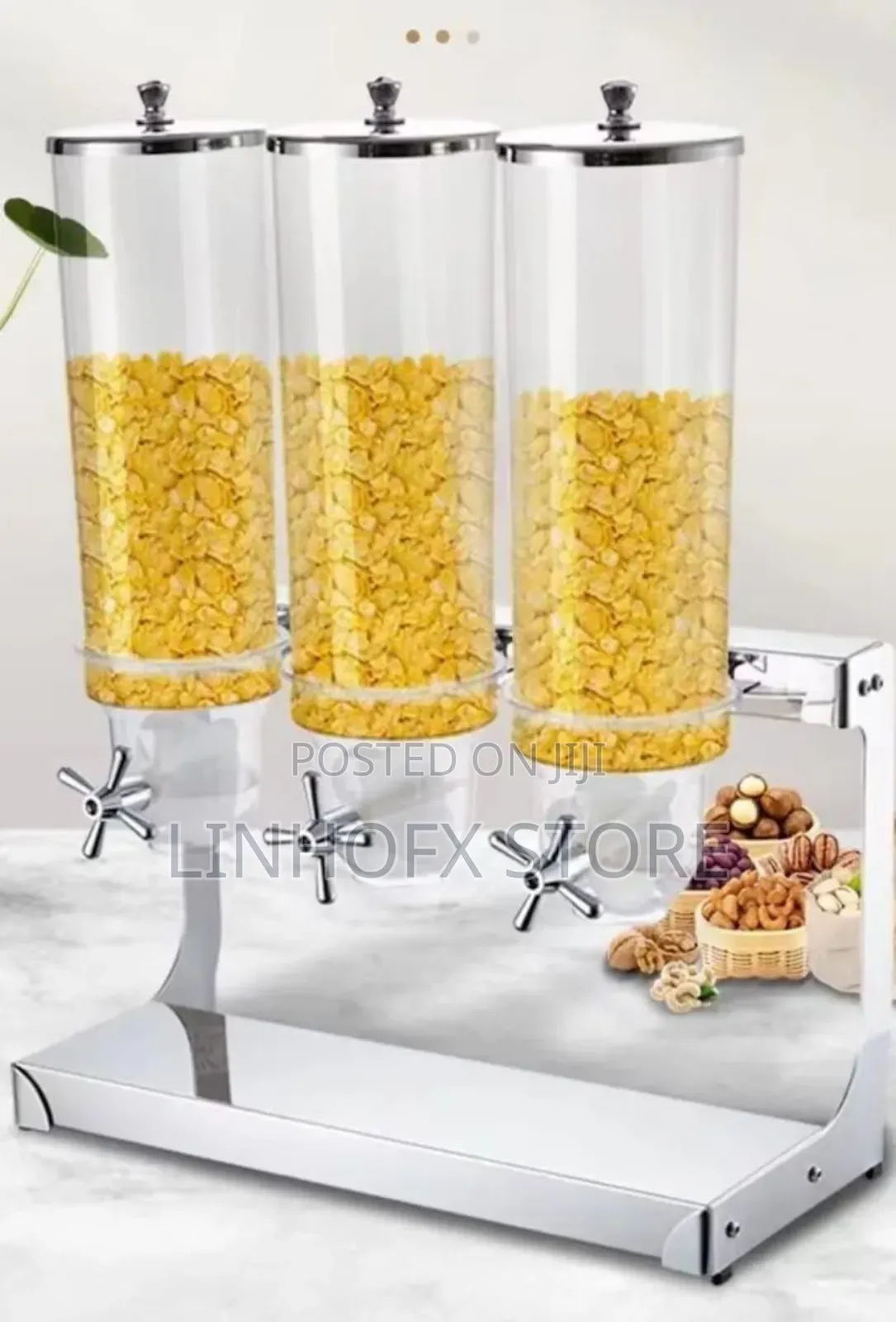 High Quality Commercial Stainless Steel Triple Cereal Dispenser