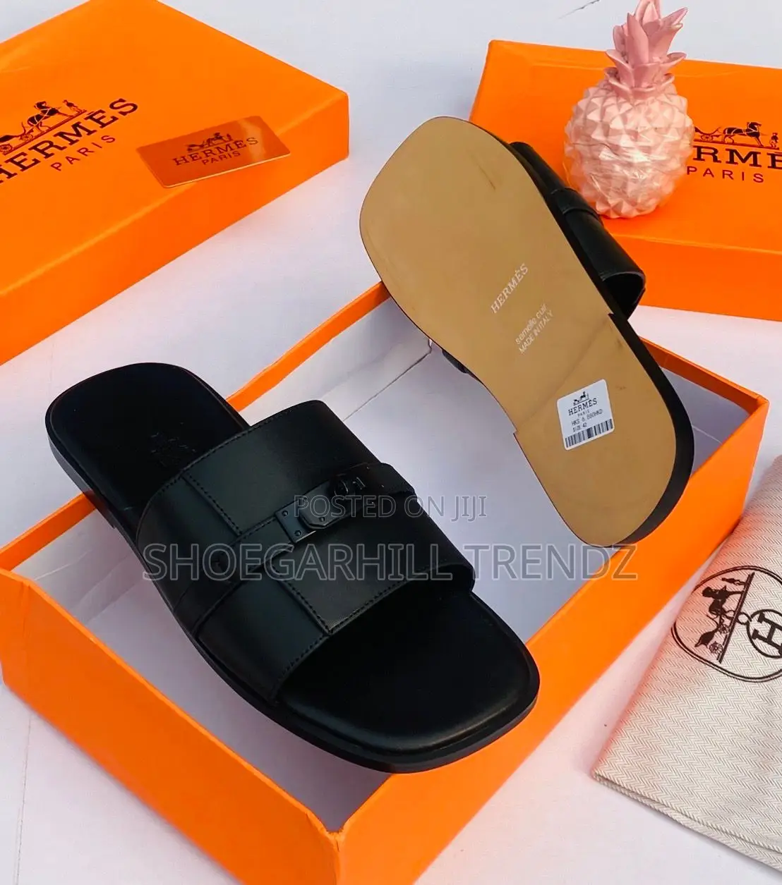 Hermes Men's Palm Slippers