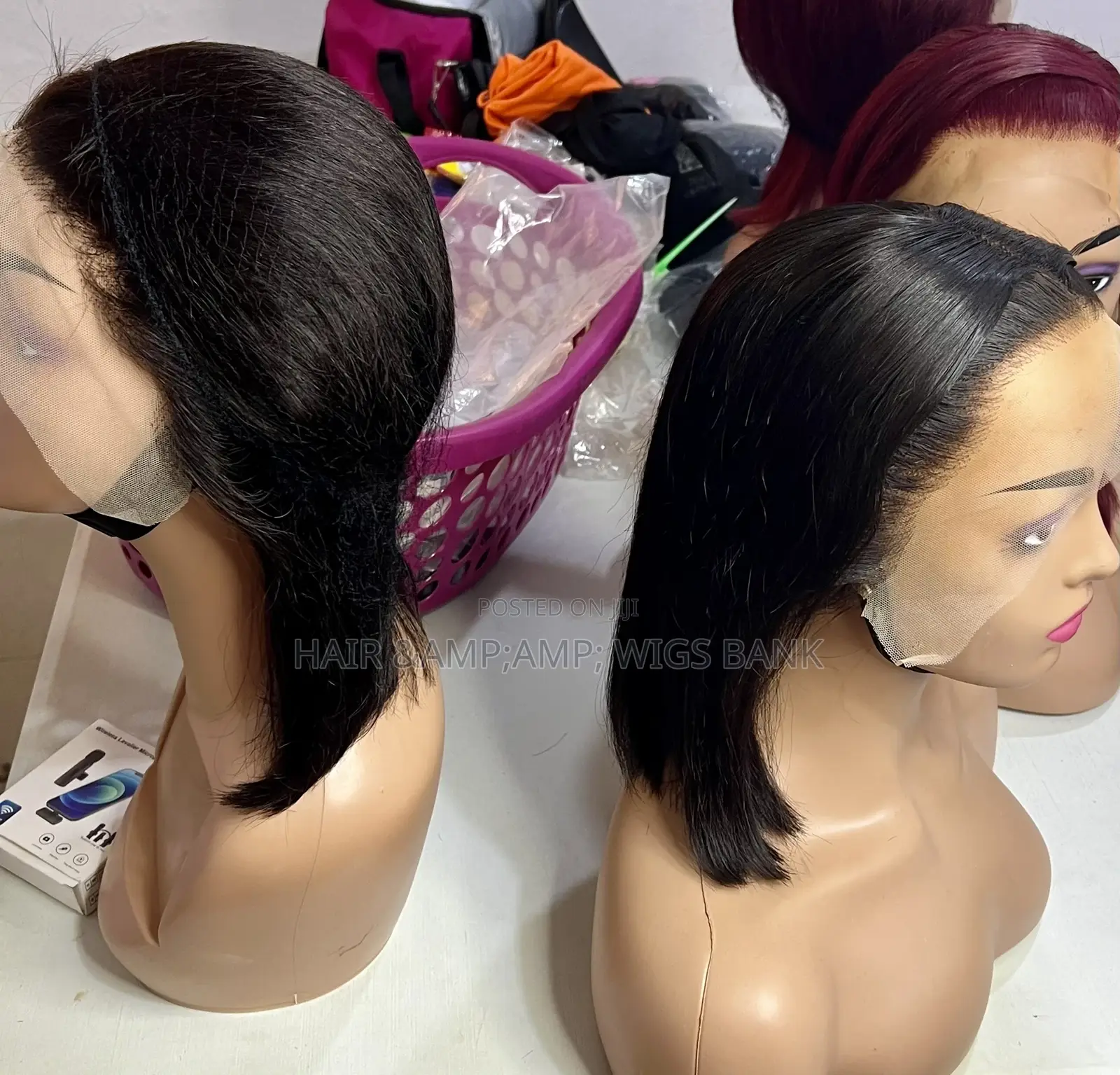 12 Inches Natural Color Lace Frontal Wig Straight Glueless