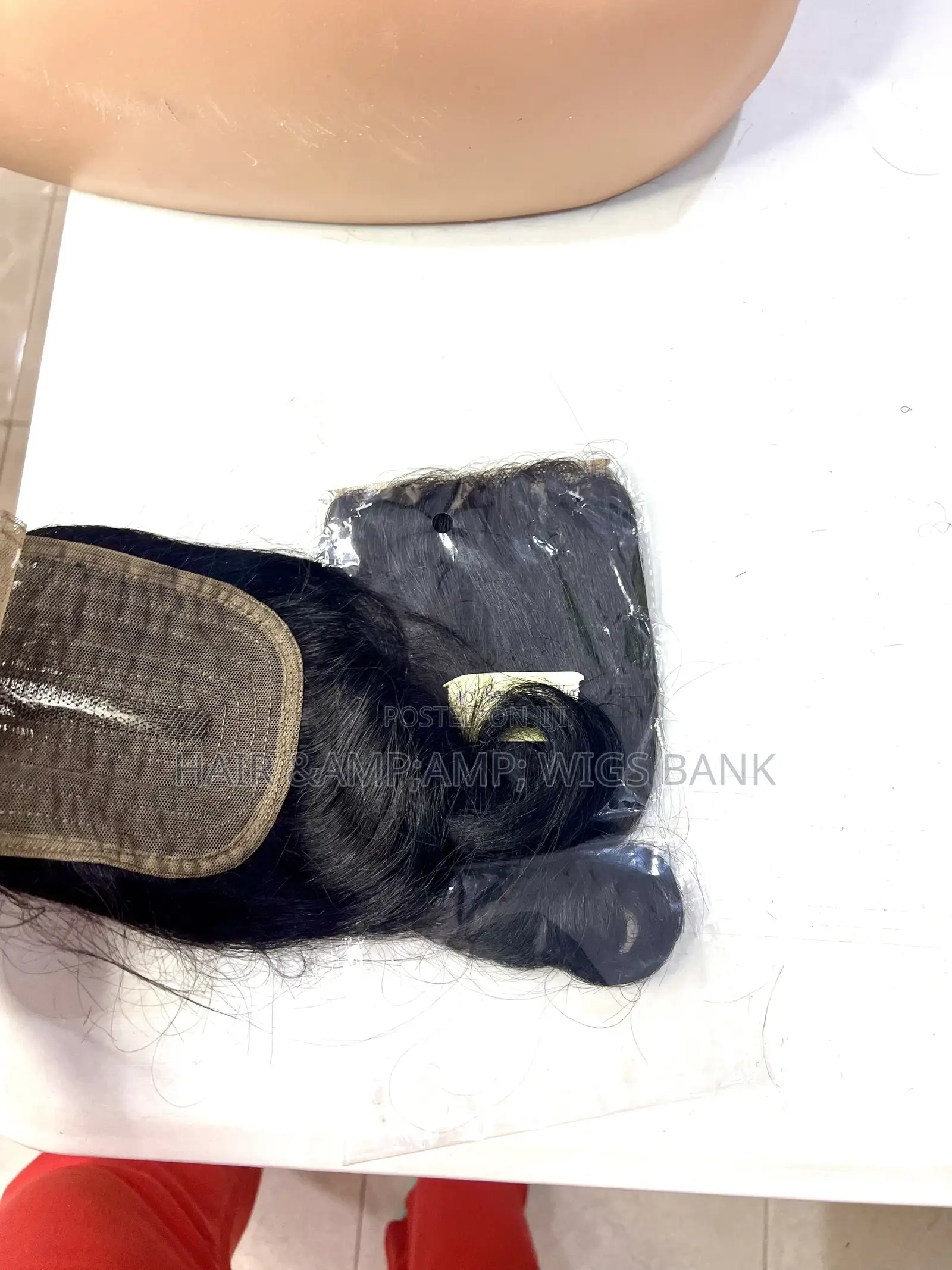 Human Hair T-Closure for Fixing or Wigging