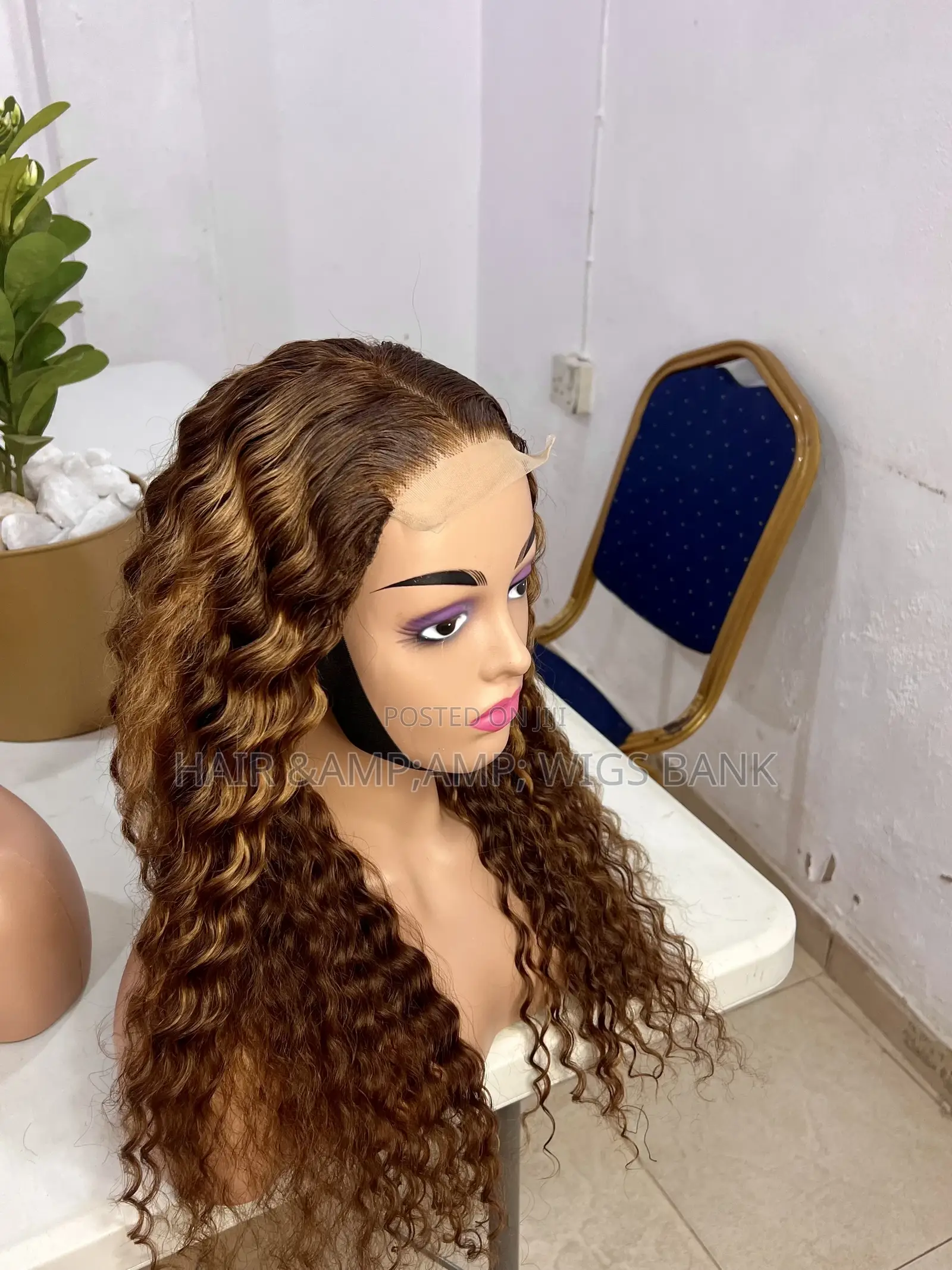 Deep Wave Human Hair Closure Wig- Piano Color