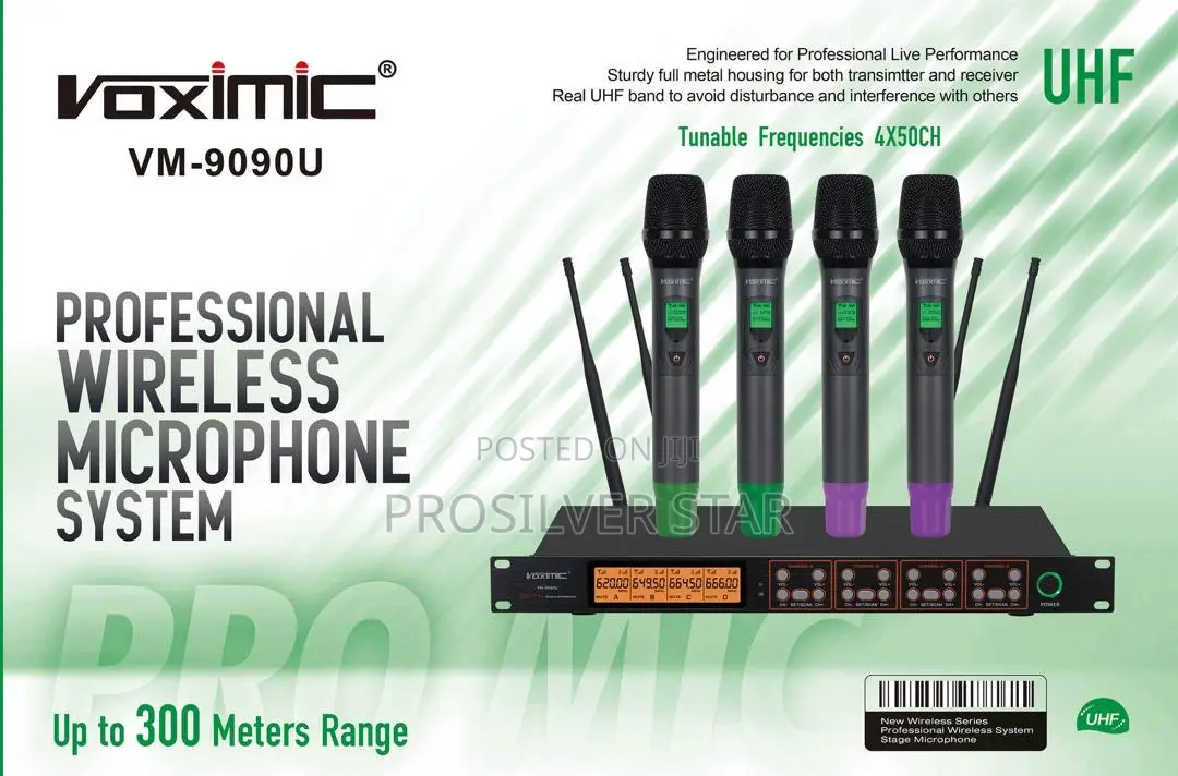 Voximic Vm-9090u 4handle Wireless Microphone