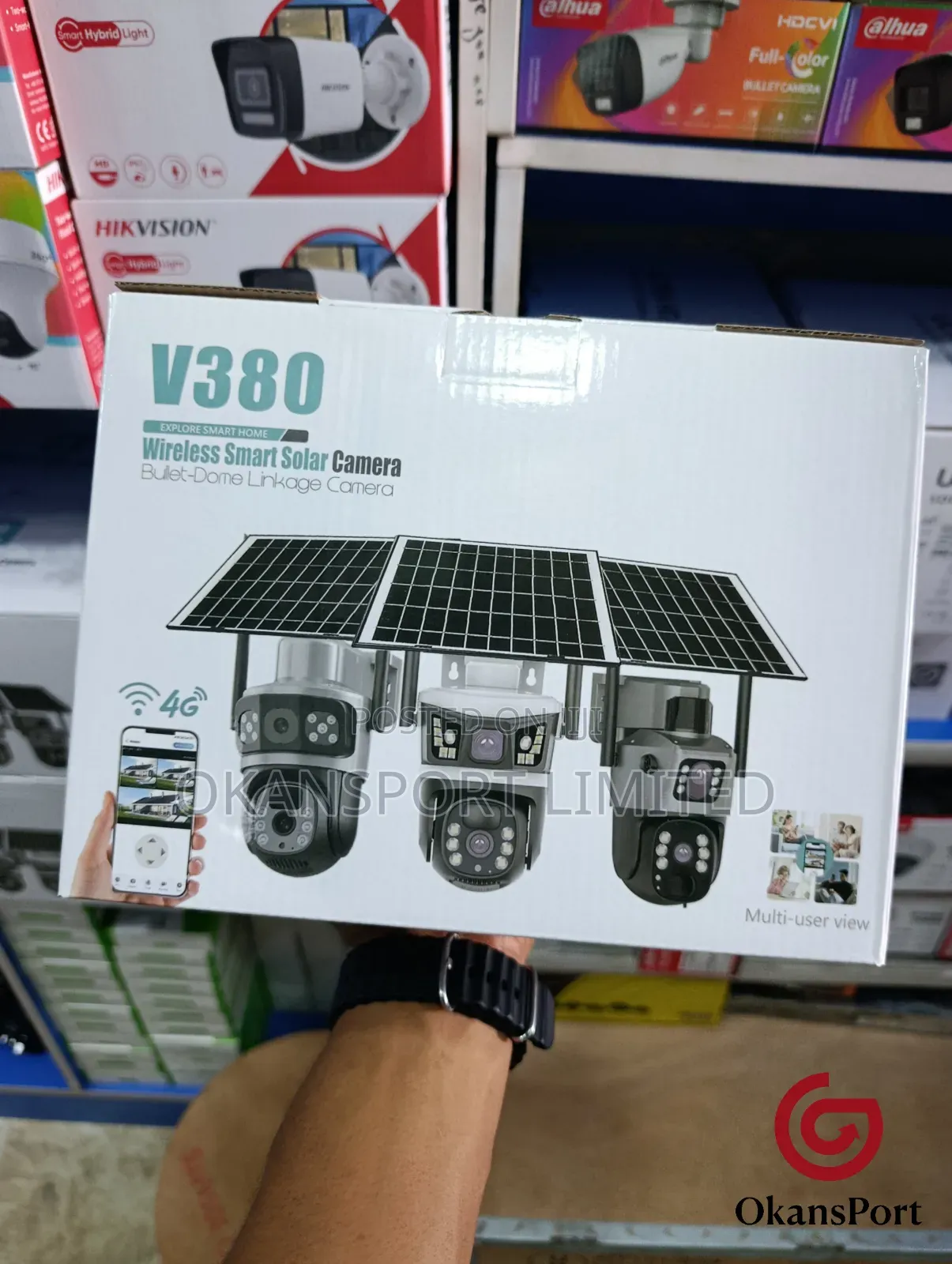 T30 V380 Intelligent Solar PTZ Camera Triple-Lens 4g Wifi 360 Coverage
