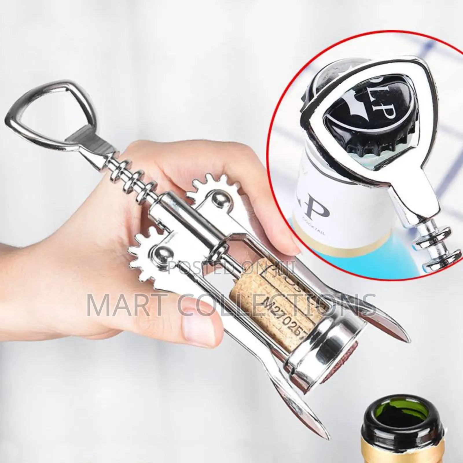 Stainless Steel Wing Corkscrew - Premium Wine Bottle Opener