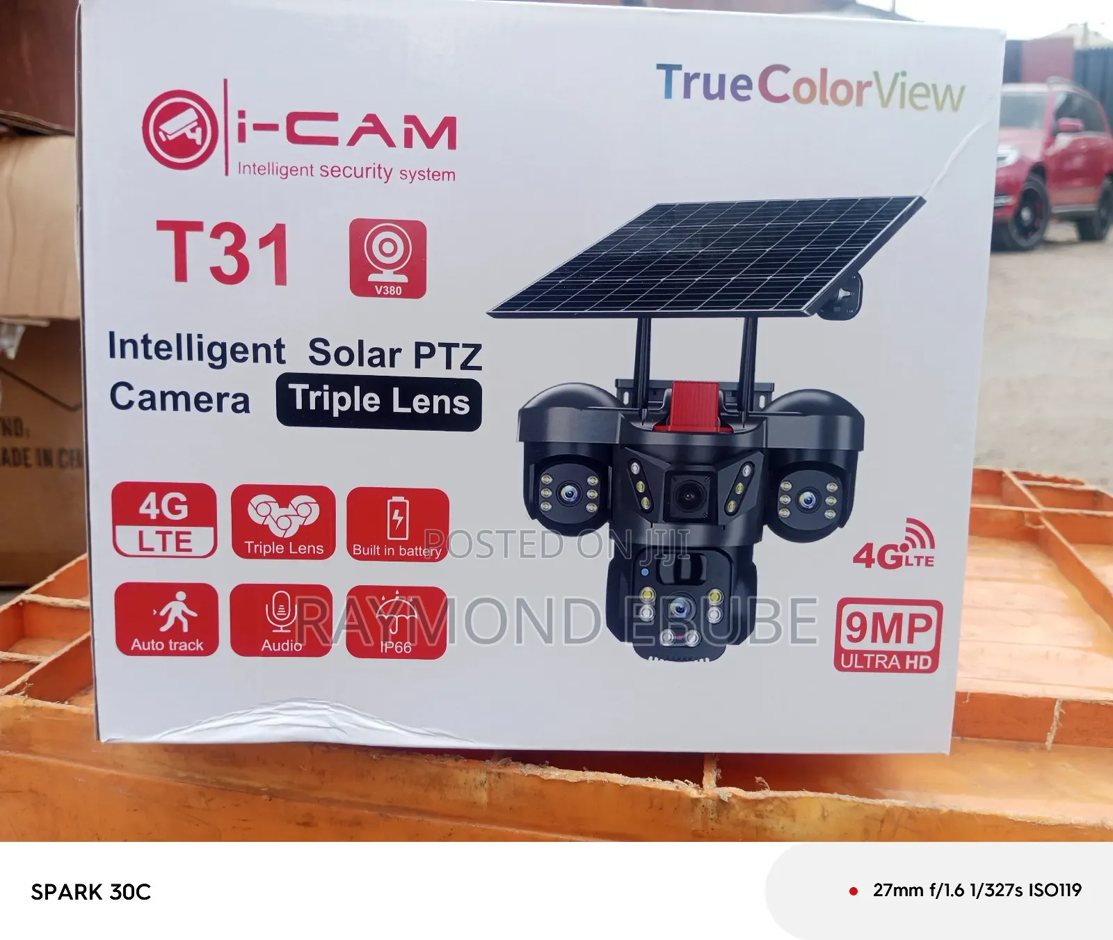 Solar Triple Lens Camera Outdoor Solar