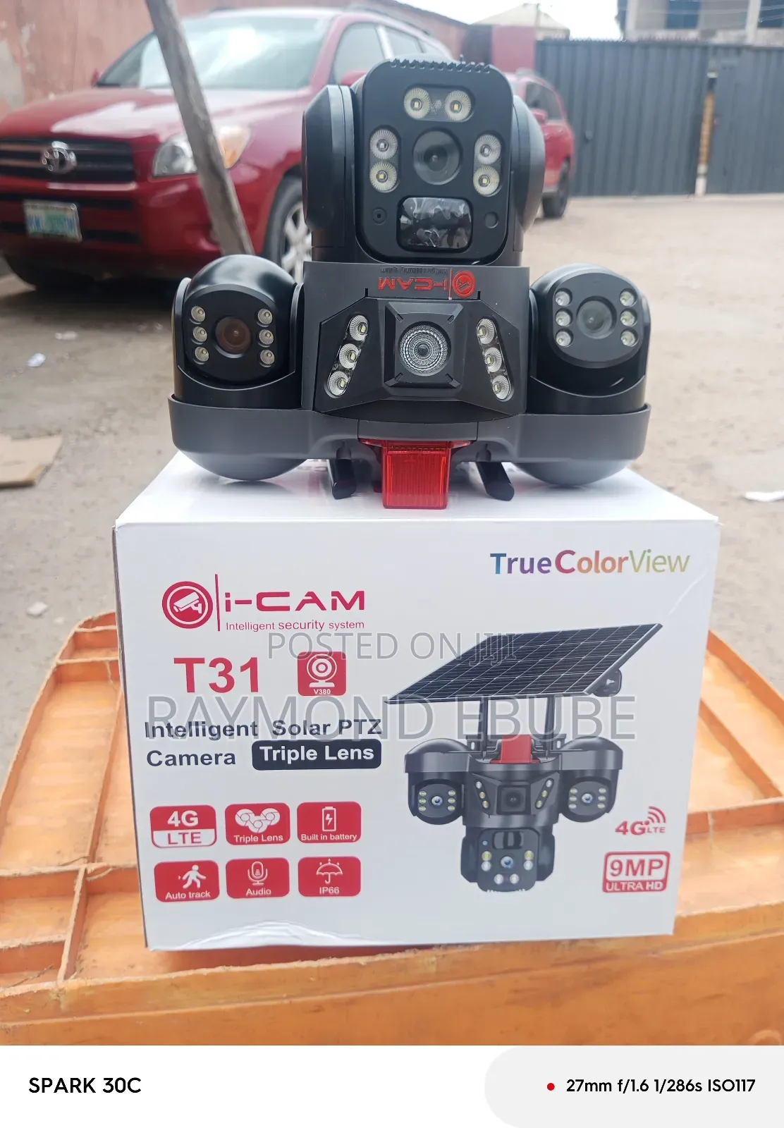 Solar Triple Lens Camera Outdoor Solar