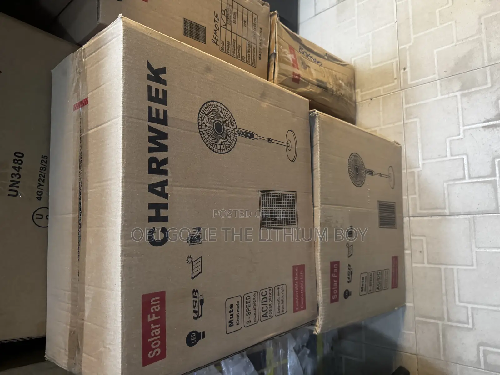 Best Importer of Charweek 16 Inches Solar Standing Fan in Lagos
