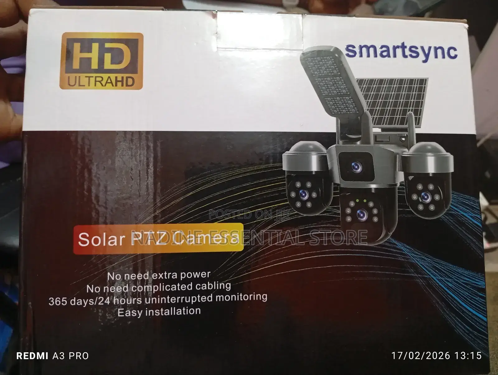 V380 Pro Smart Solar 3-Lens Camera