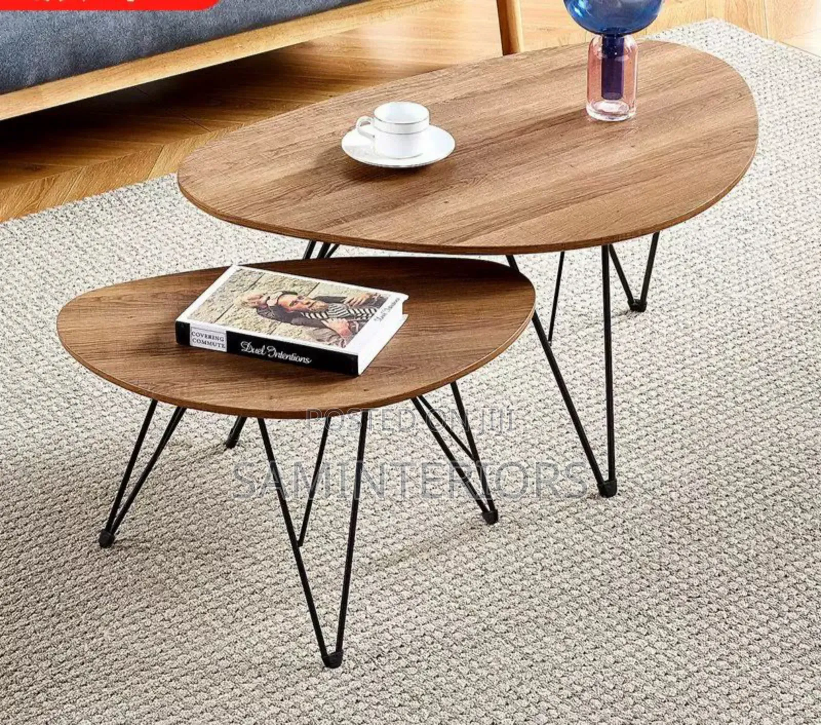 Simple Contemporary Wood Top Center Table