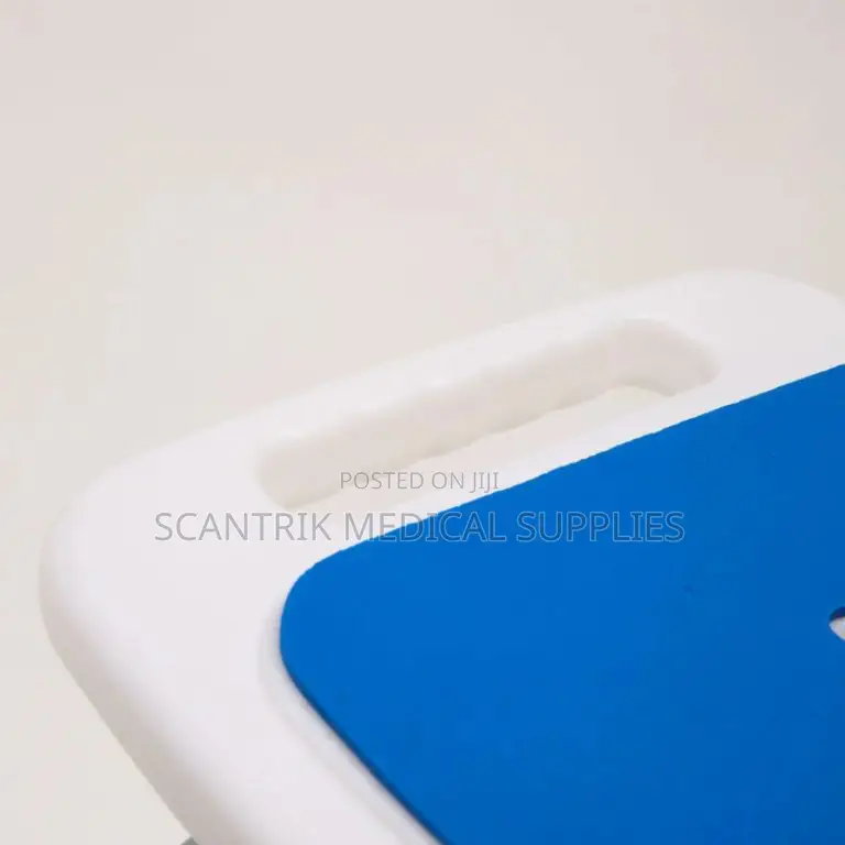 Portable Bathroom Shower Chair With Blue Sponge Padding
