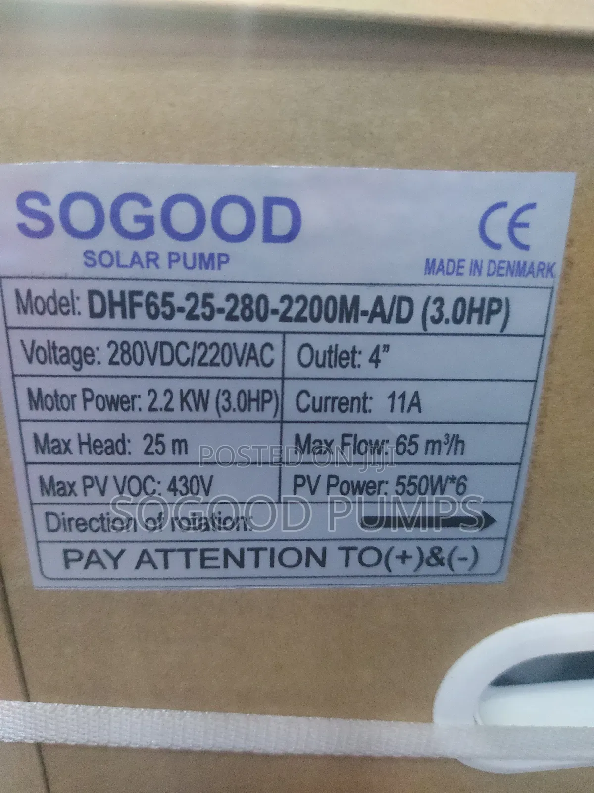 Sunlight Solar Surface Pump Ac/Dc 2.2kw/3hp 4" by 4" Inches