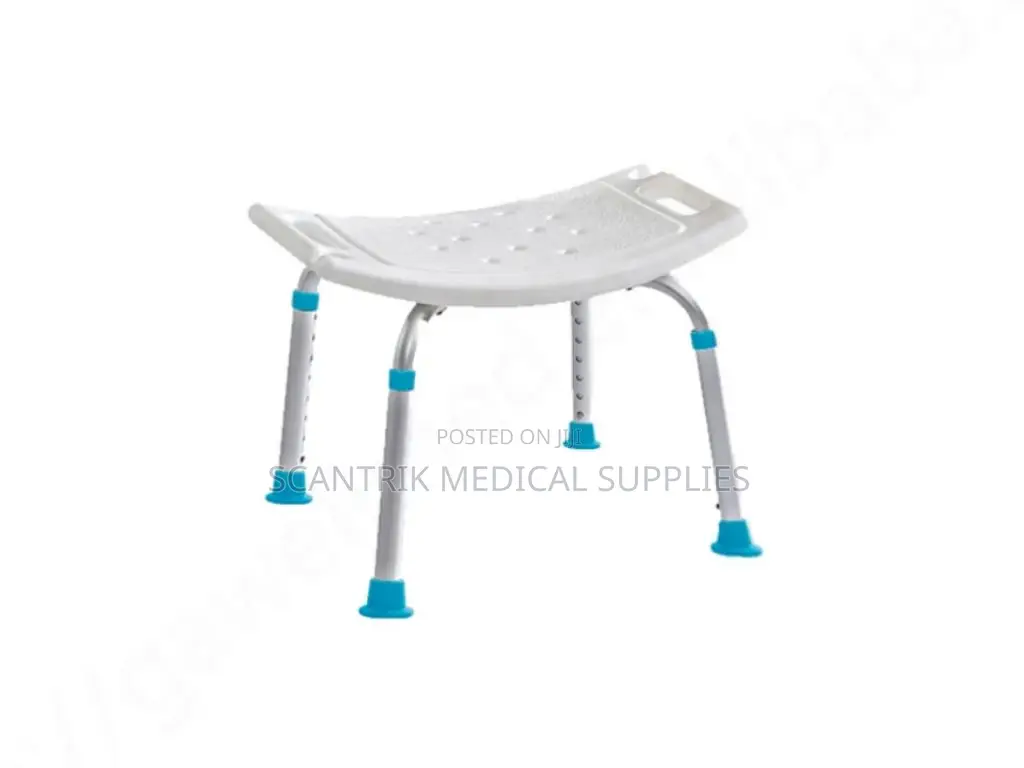 Portable Shower Chair With Blue Sponge Mat for Safe Bathing
