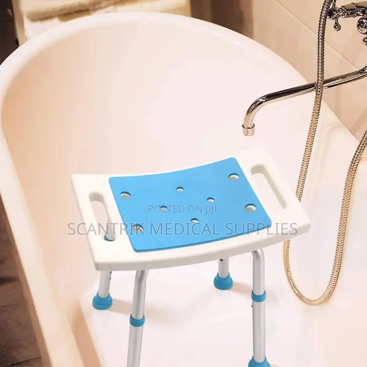 Durable Bathroom Shower Chair With Blue Sponge Mat