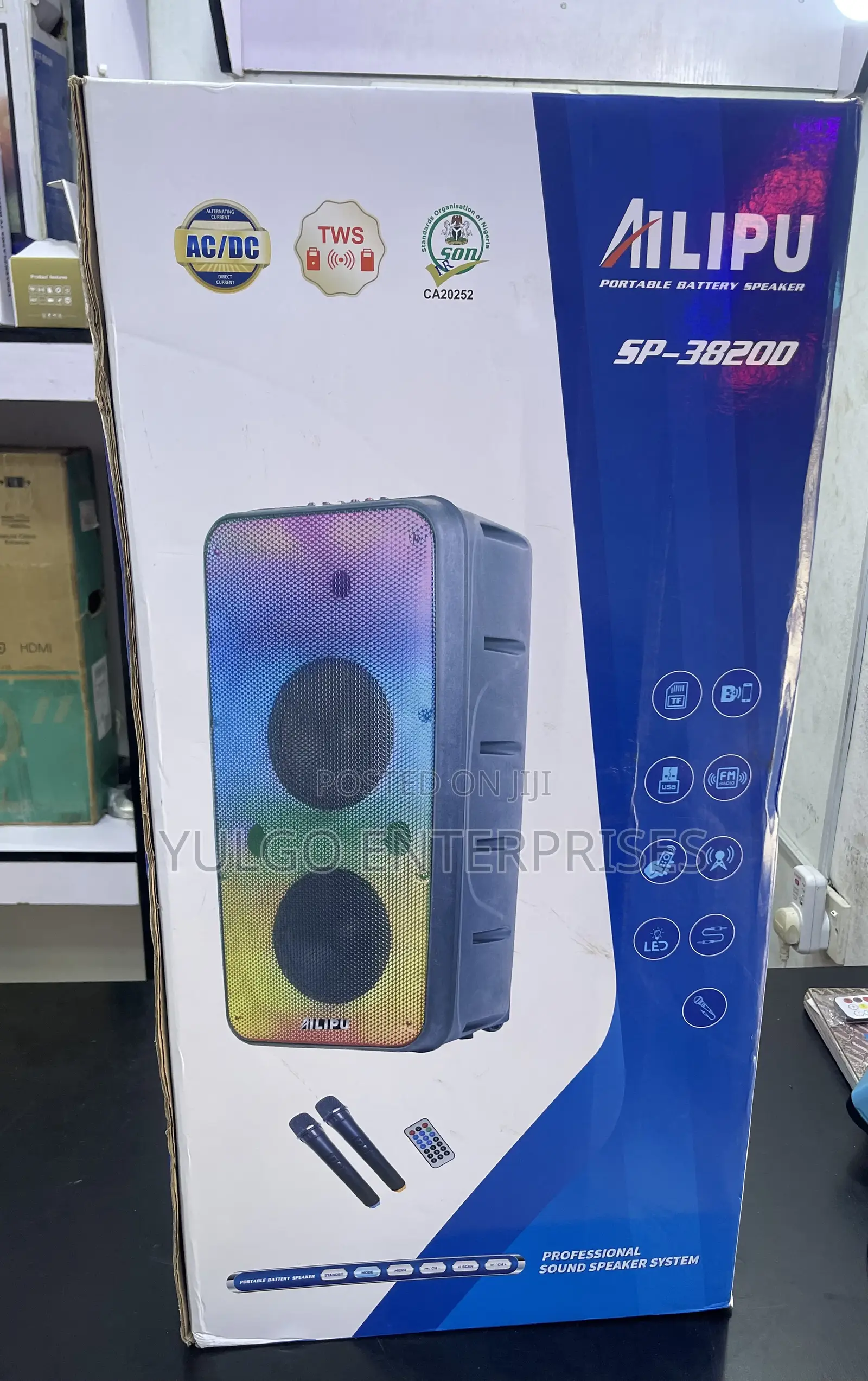 Ailipu Rechargeable Mobile Speaker, Bluetooth, Wireless Microphones