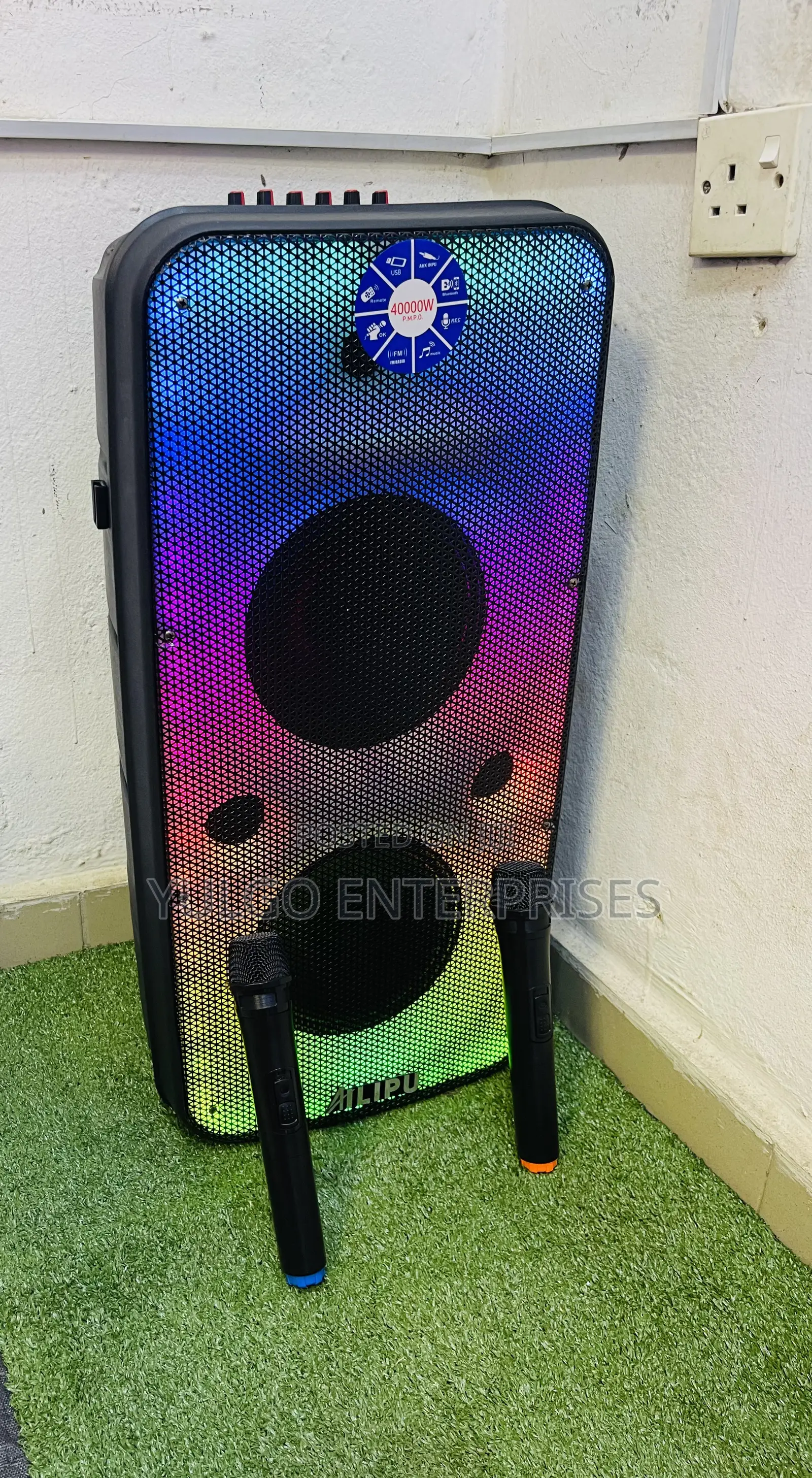 Ailipu Rechargeable Mobile Speaker, Bluetooth, Wireless Microphones
