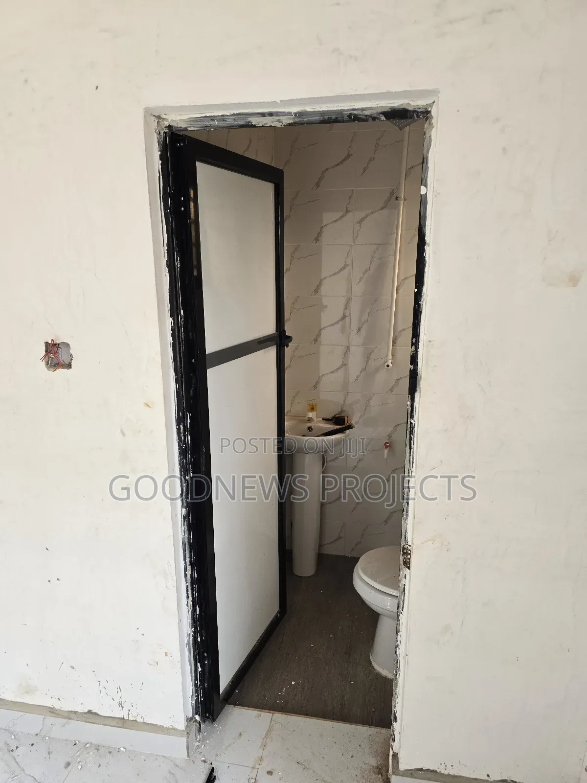 Aluminium Black Toilet Door